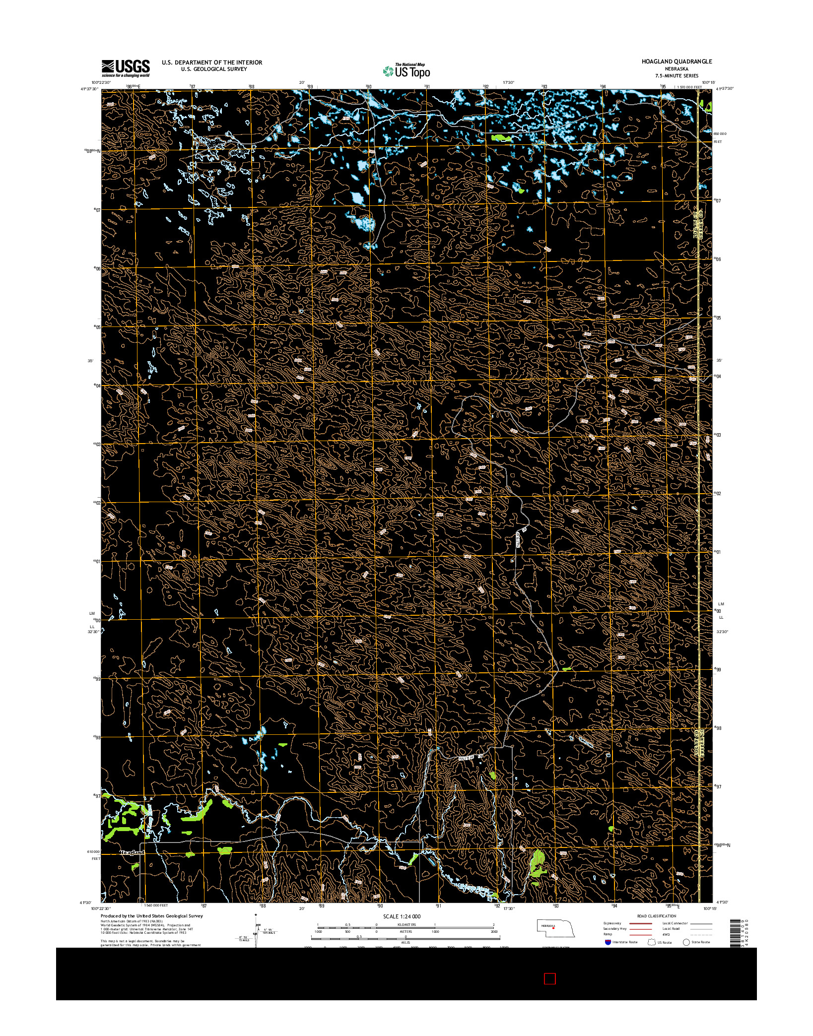 USGS US TOPO 7.5-MINUTE MAP FOR HOAGLAND, NE 2014