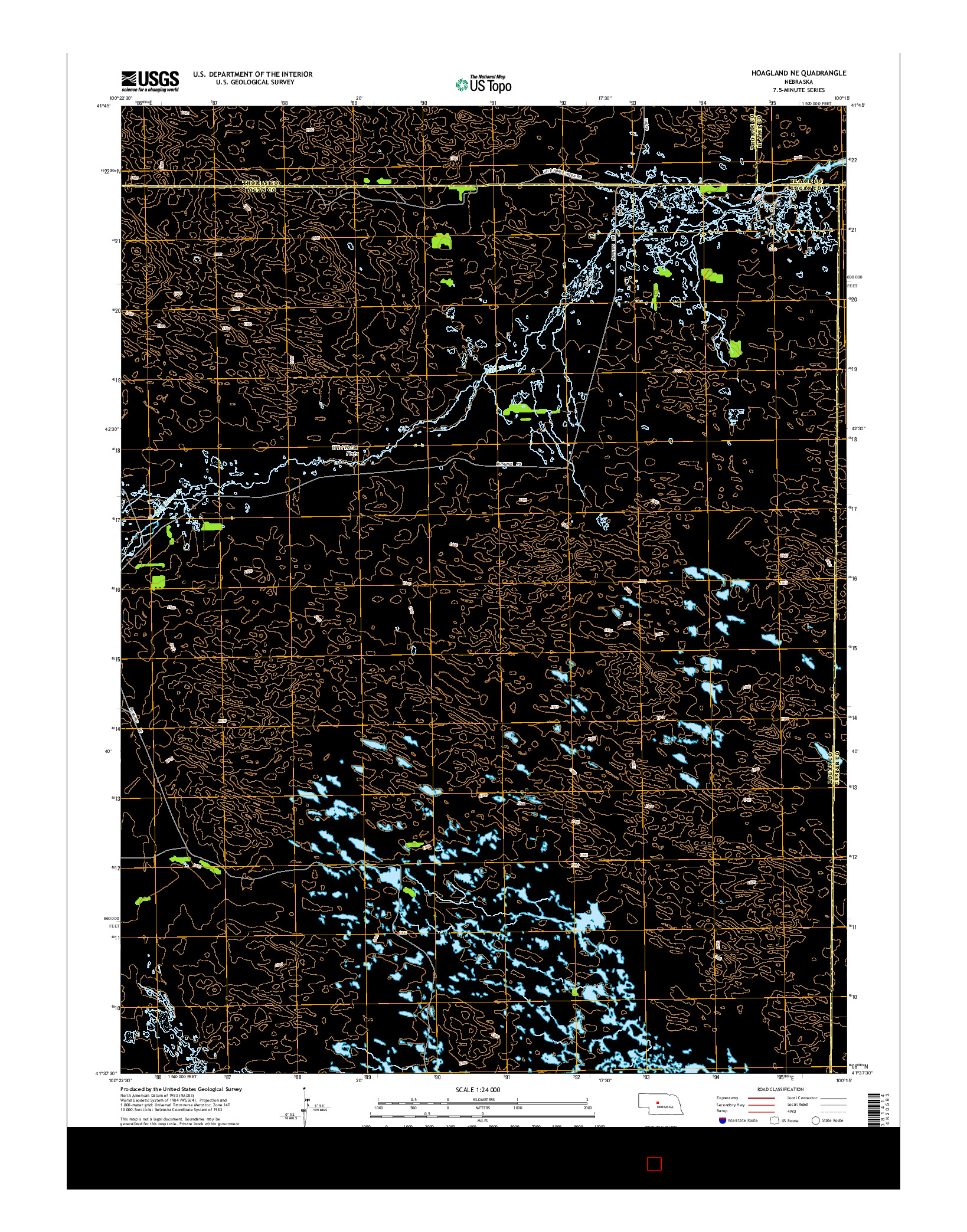 USGS US TOPO 7.5-MINUTE MAP FOR HOAGLAND NE, NE 2014