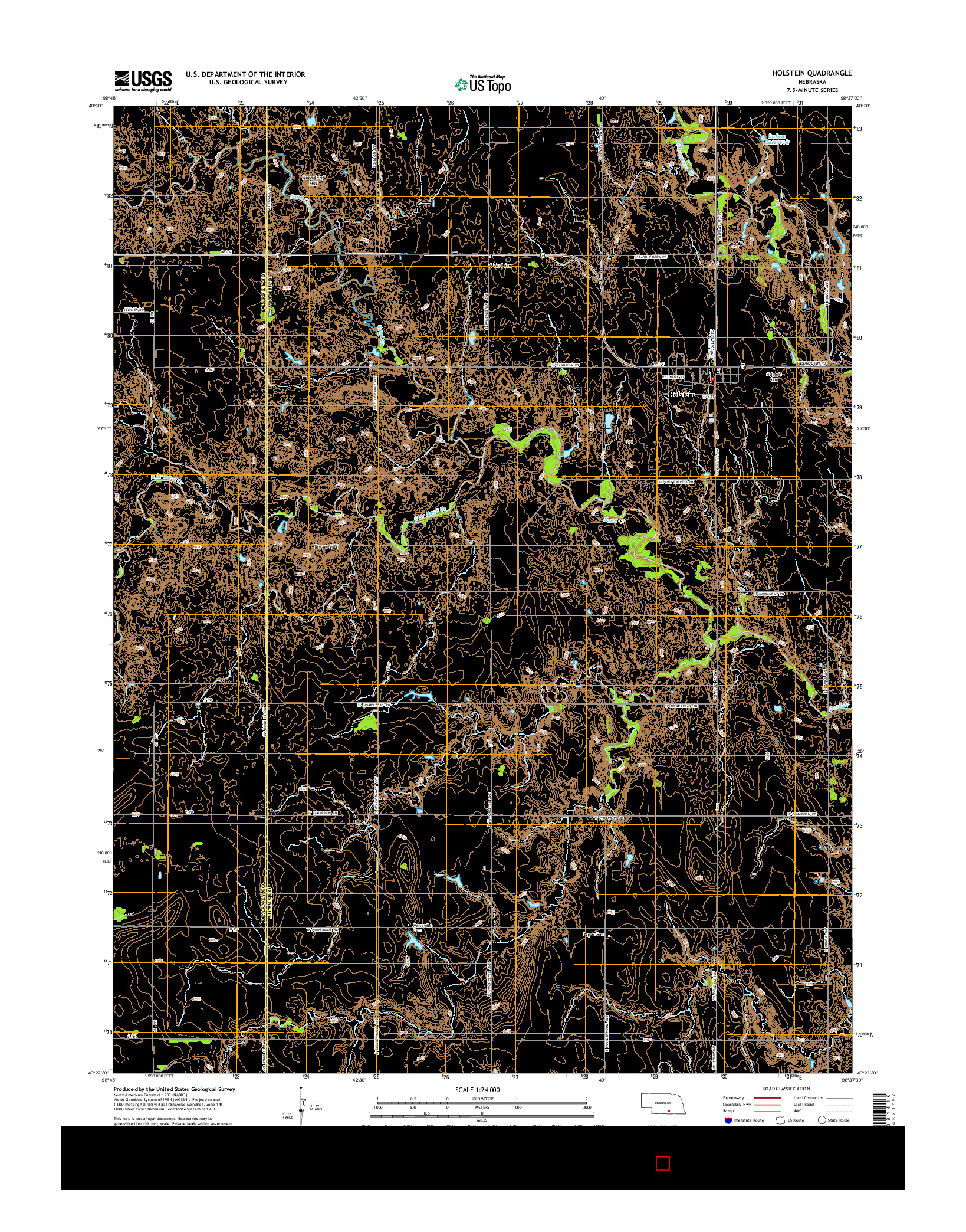 USGS US TOPO 7.5-MINUTE MAP FOR HOLSTEIN, NE 2014