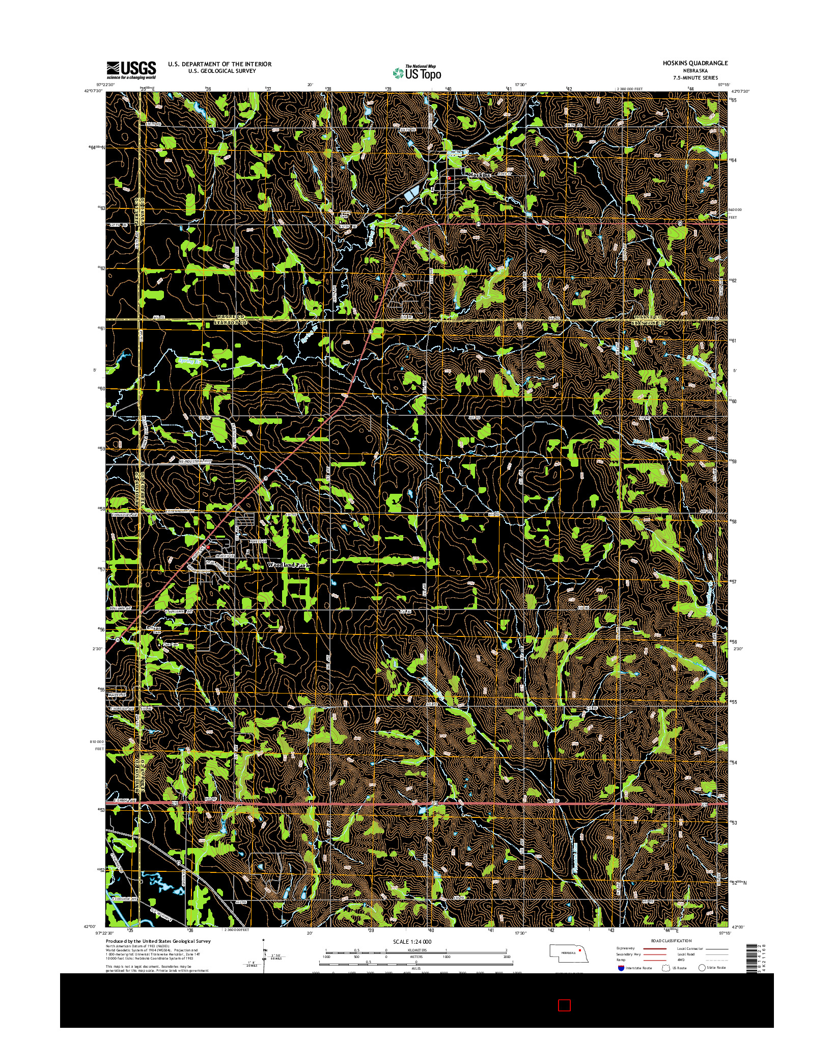 USGS US TOPO 7.5-MINUTE MAP FOR HOSKINS, NE 2014