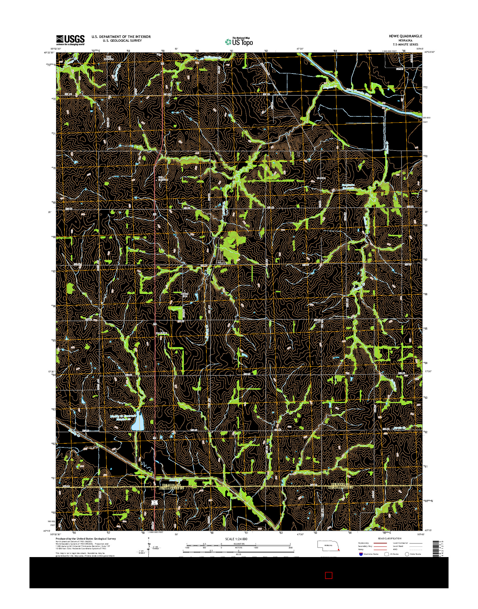 USGS US TOPO 7.5-MINUTE MAP FOR HOWE, NE 2014