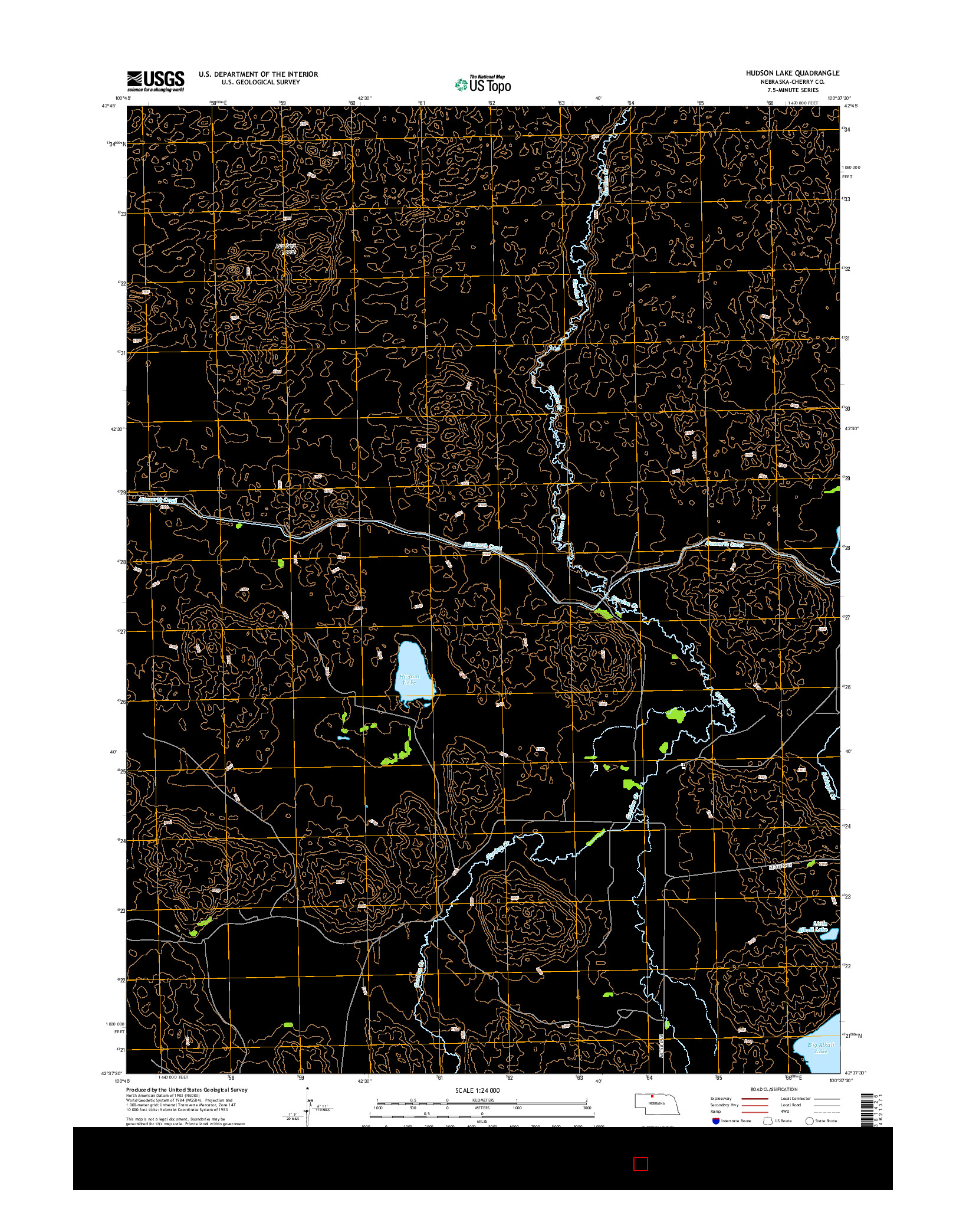 USGS US TOPO 7.5-MINUTE MAP FOR HUDSON LAKE, NE 2014