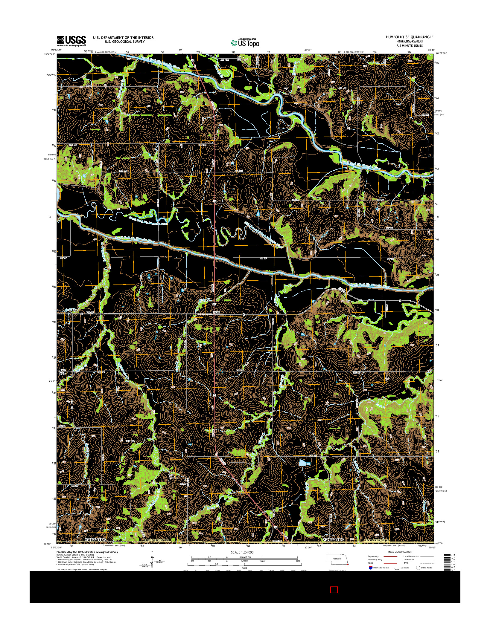 USGS US TOPO 7.5-MINUTE MAP FOR HUMBOLDT SE, NE-KS 2014