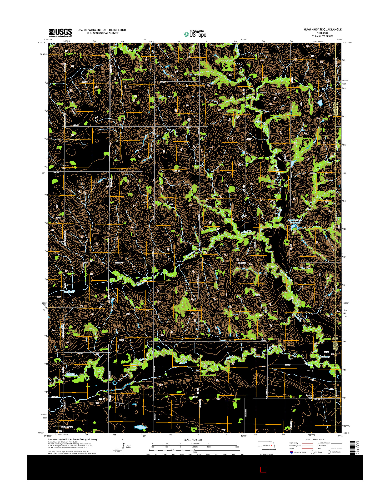 USGS US TOPO 7.5-MINUTE MAP FOR HUMPHREY SE, NE 2014