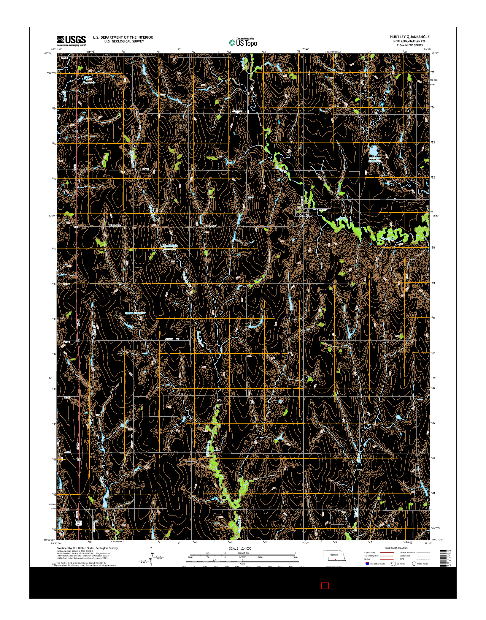 USGS US TOPO 7.5-MINUTE MAP FOR HUNTLEY, NE 2014