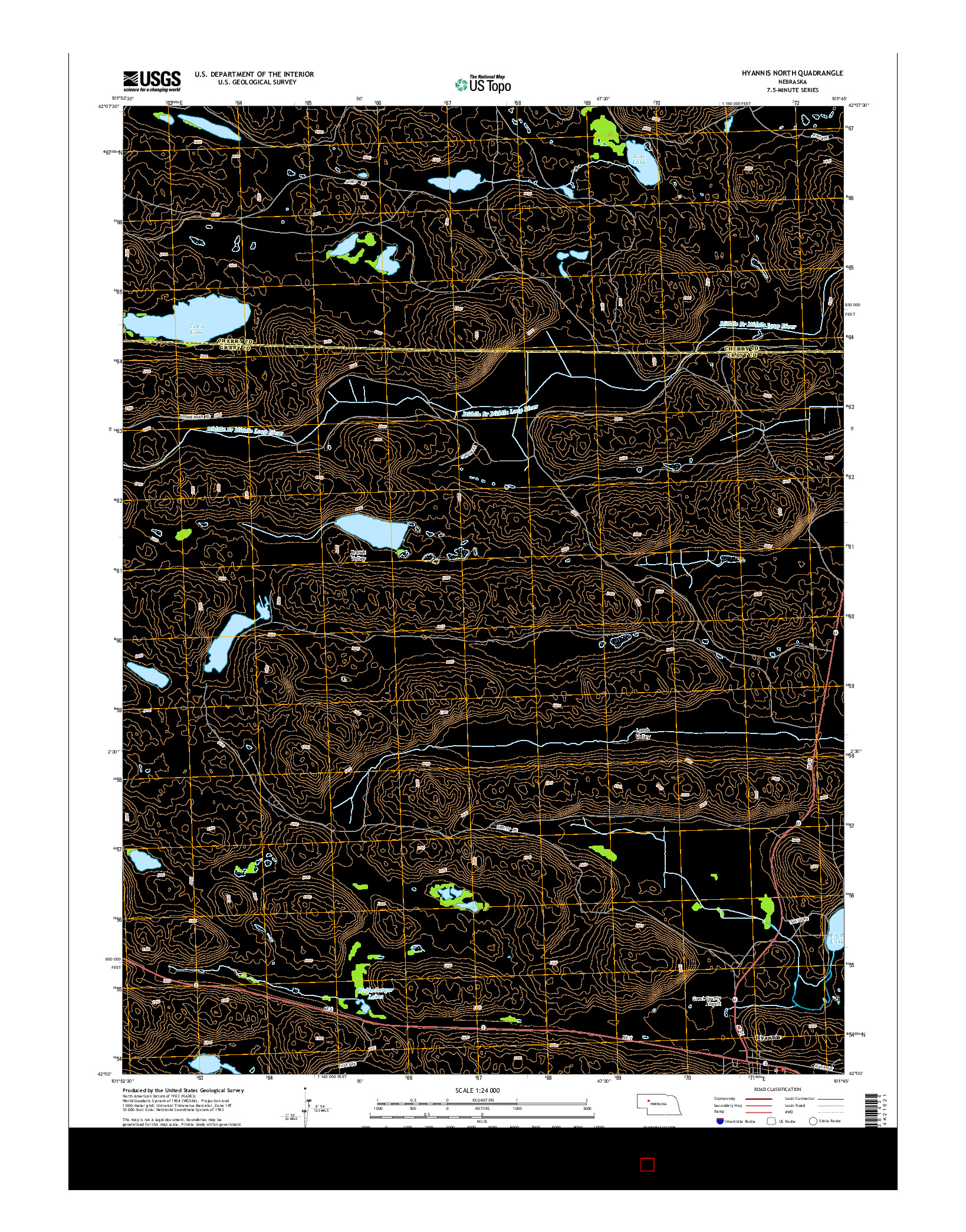 USGS US TOPO 7.5-MINUTE MAP FOR HYANNIS NORTH, NE 2014