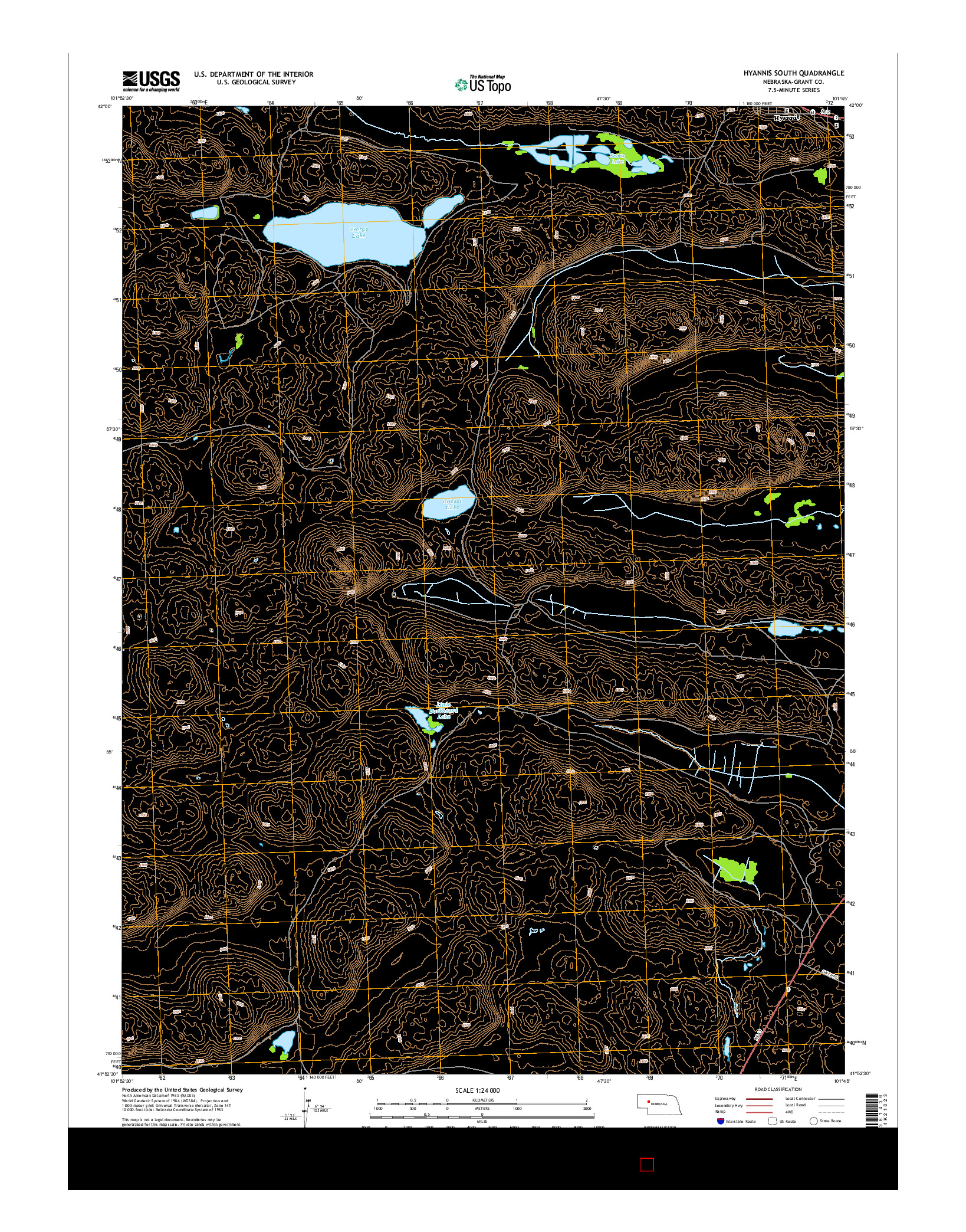 USGS US TOPO 7.5-MINUTE MAP FOR HYANNIS SOUTH, NE 2014