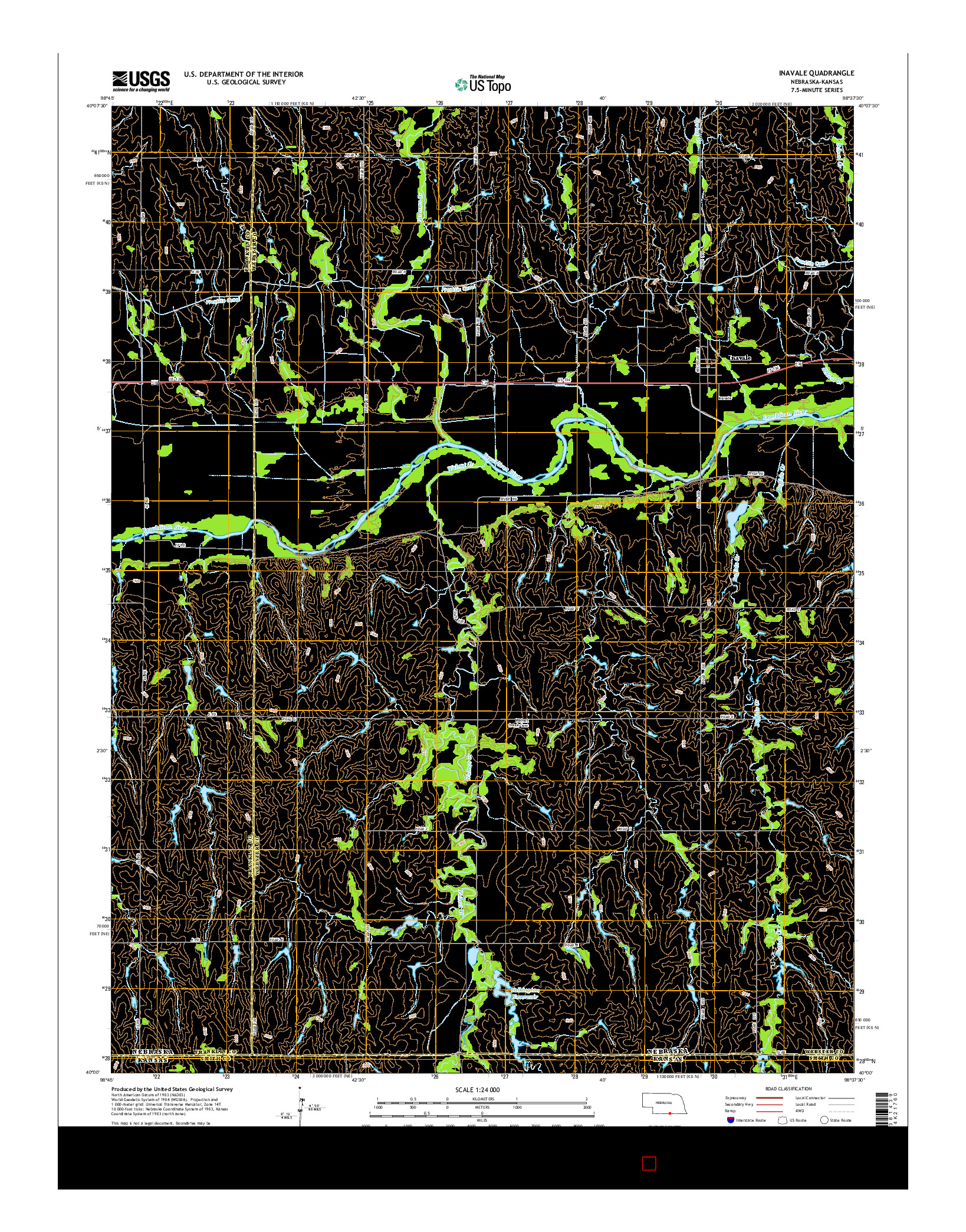 USGS US TOPO 7.5-MINUTE MAP FOR INAVALE, NE-KS 2014