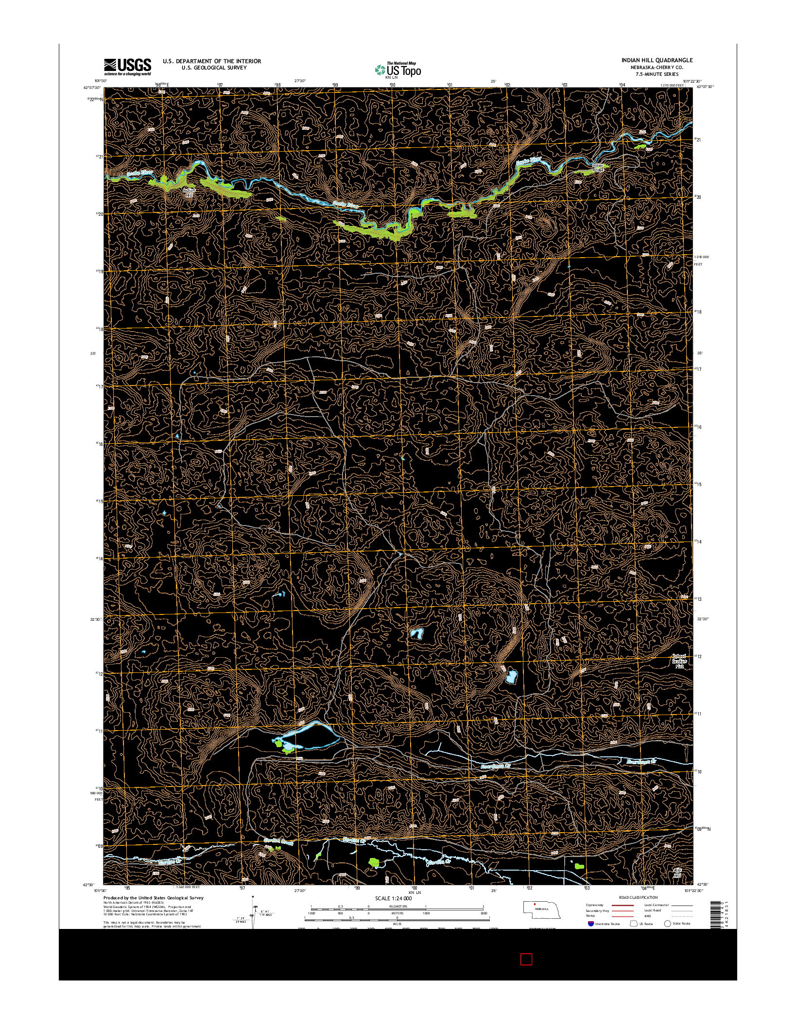 USGS US TOPO 7.5-MINUTE MAP FOR INDIAN HILL, NE 2014
