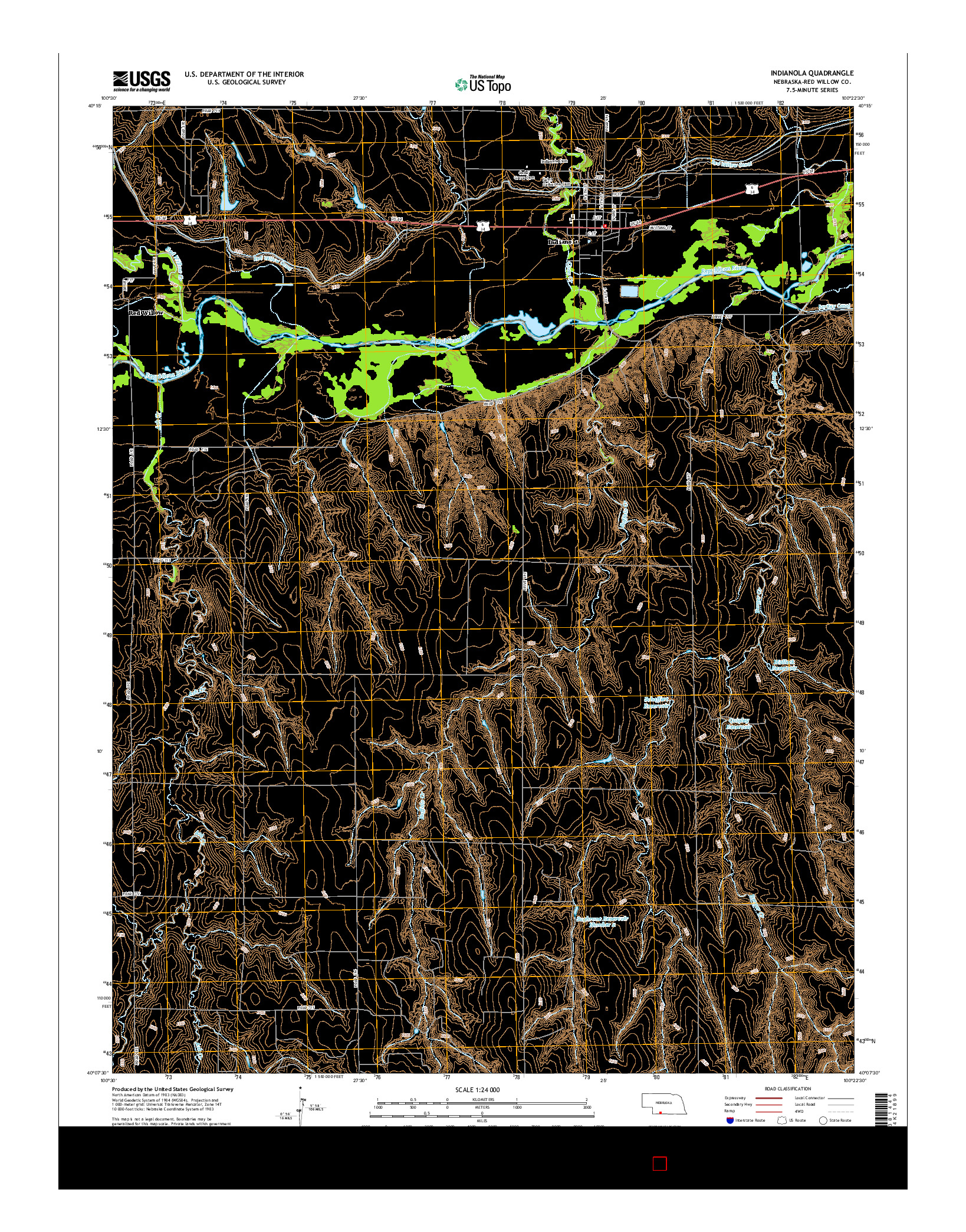 USGS US TOPO 7.5-MINUTE MAP FOR INDIANOLA, NE 2014