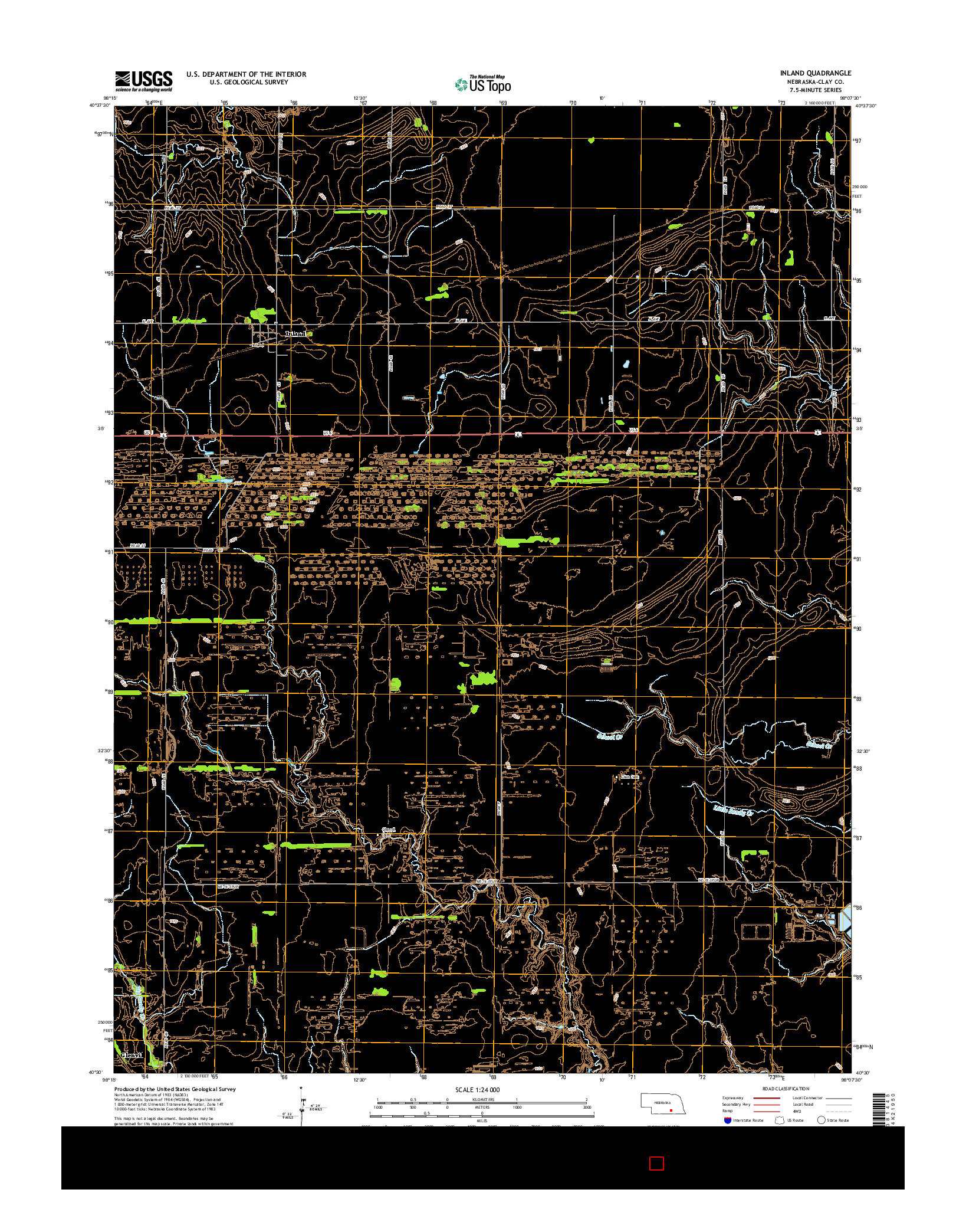 USGS US TOPO 7.5-MINUTE MAP FOR INLAND, NE 2014