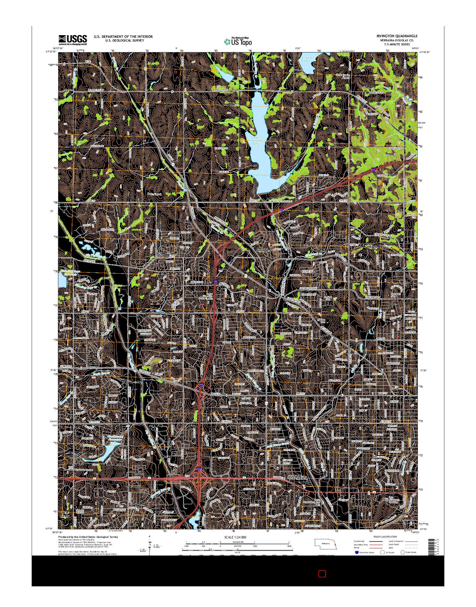 USGS US TOPO 7.5-MINUTE MAP FOR IRVINGTON, NE 2014