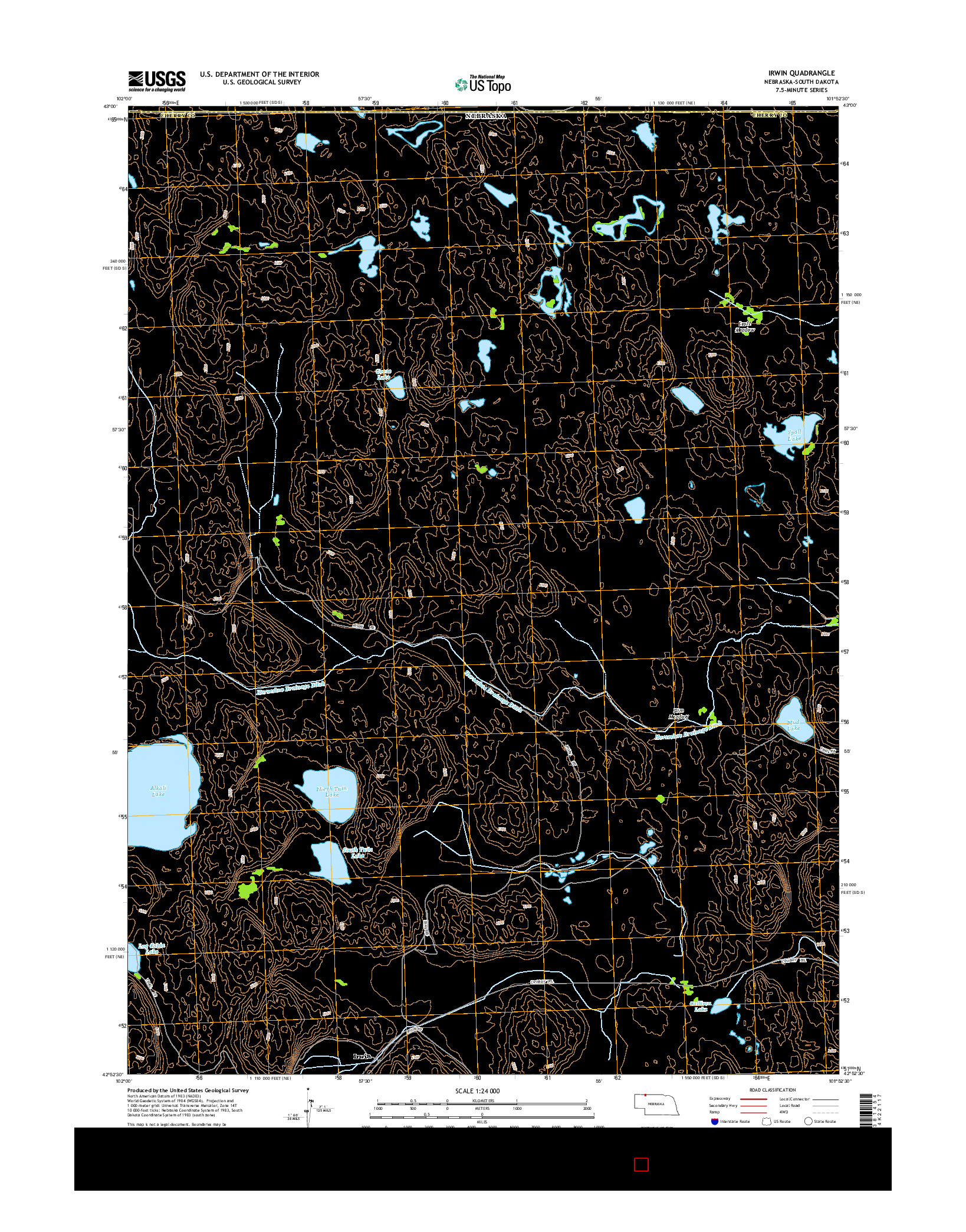 USGS US TOPO 7.5-MINUTE MAP FOR IRWIN, NE-SD 2014