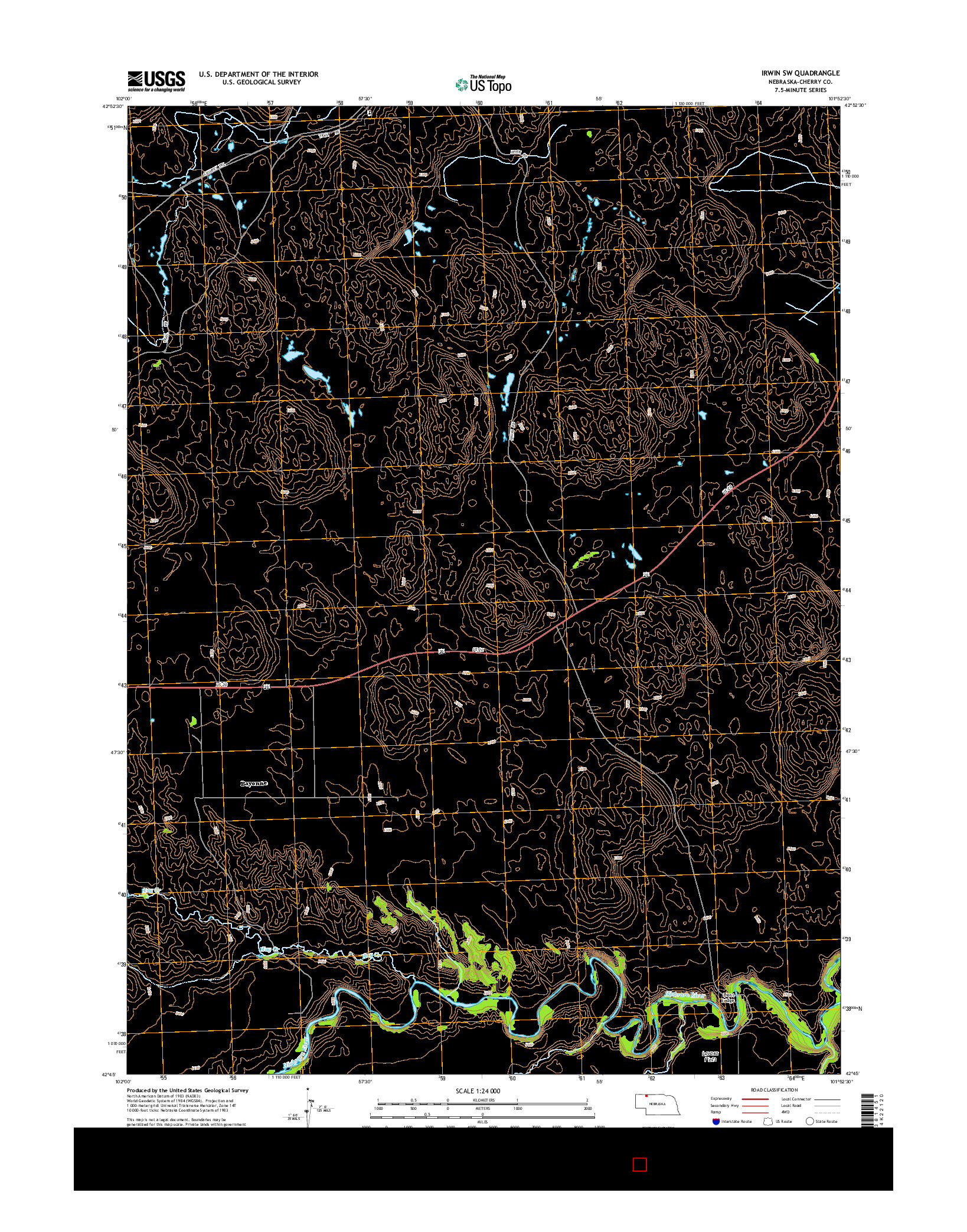 USGS US TOPO 7.5-MINUTE MAP FOR IRWIN SW, NE 2014