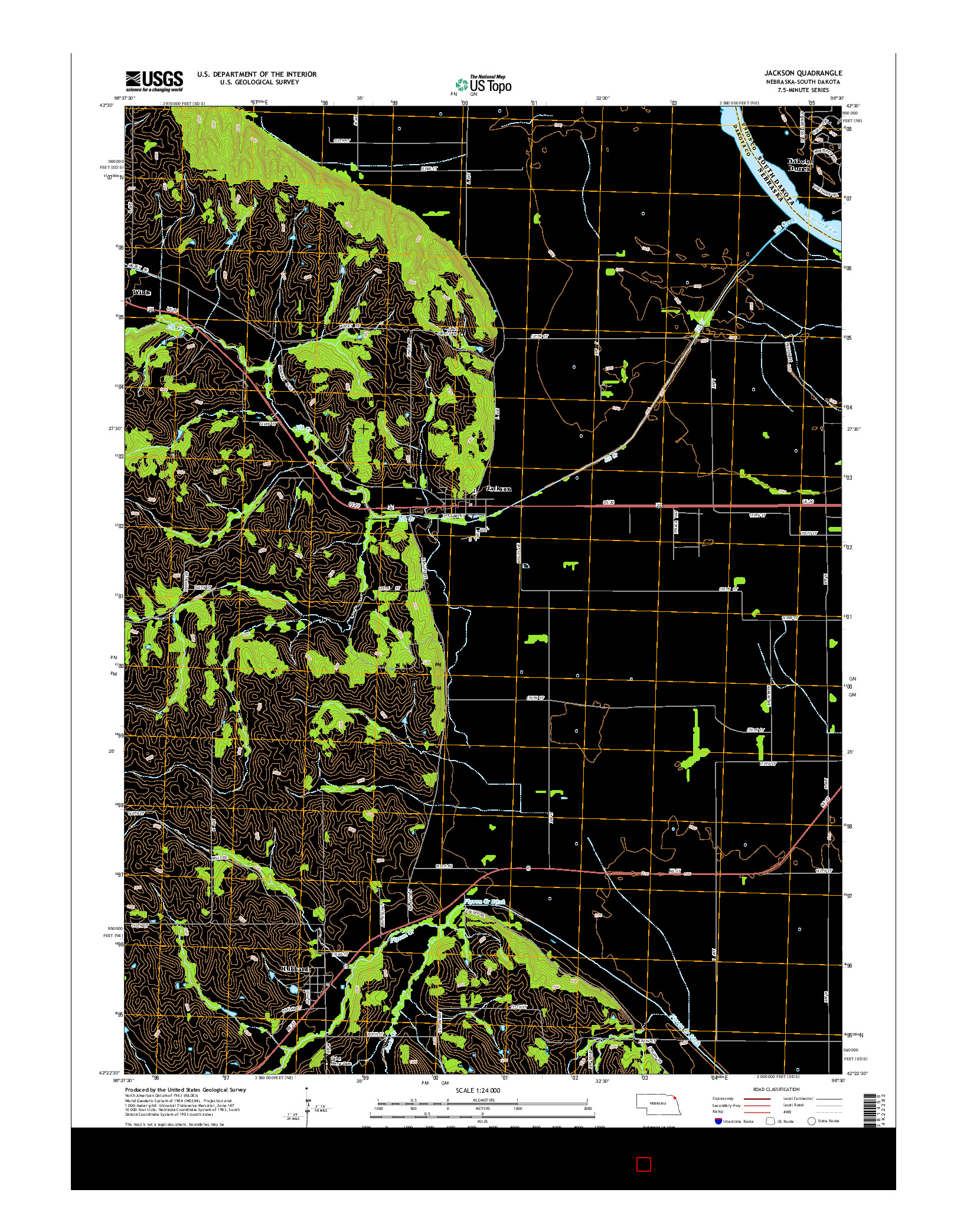 USGS US TOPO 7.5-MINUTE MAP FOR JACKSON, NE-SD 2014