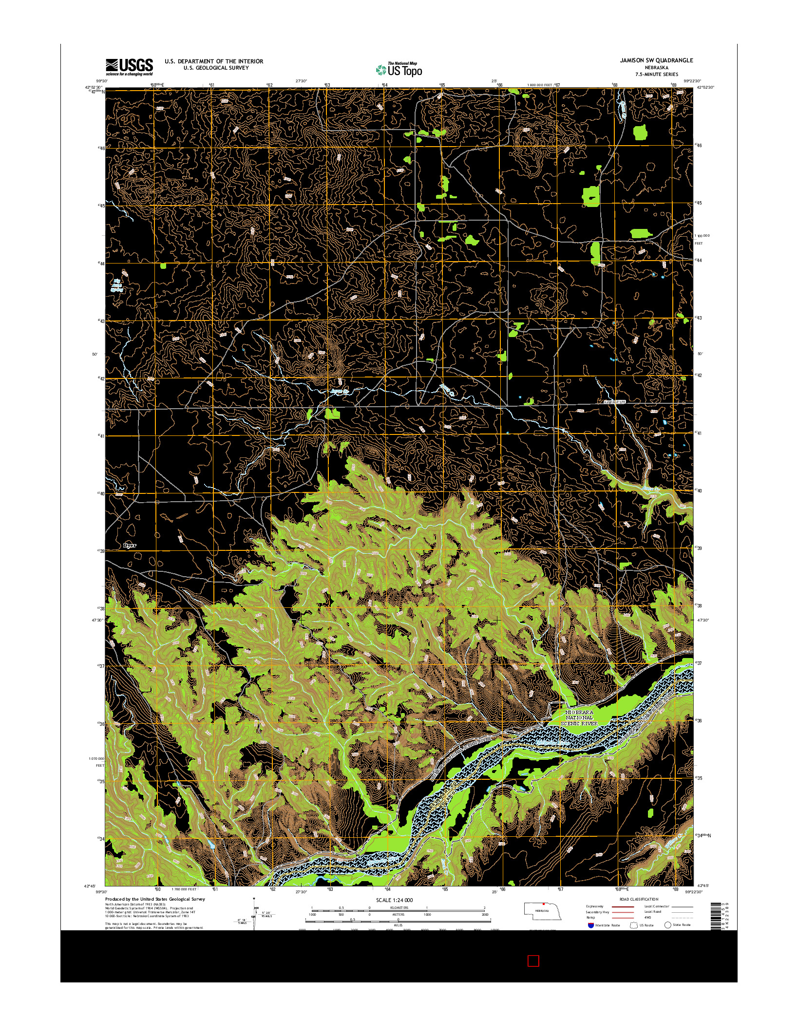 USGS US TOPO 7.5-MINUTE MAP FOR JAMISON SW, NE 2014