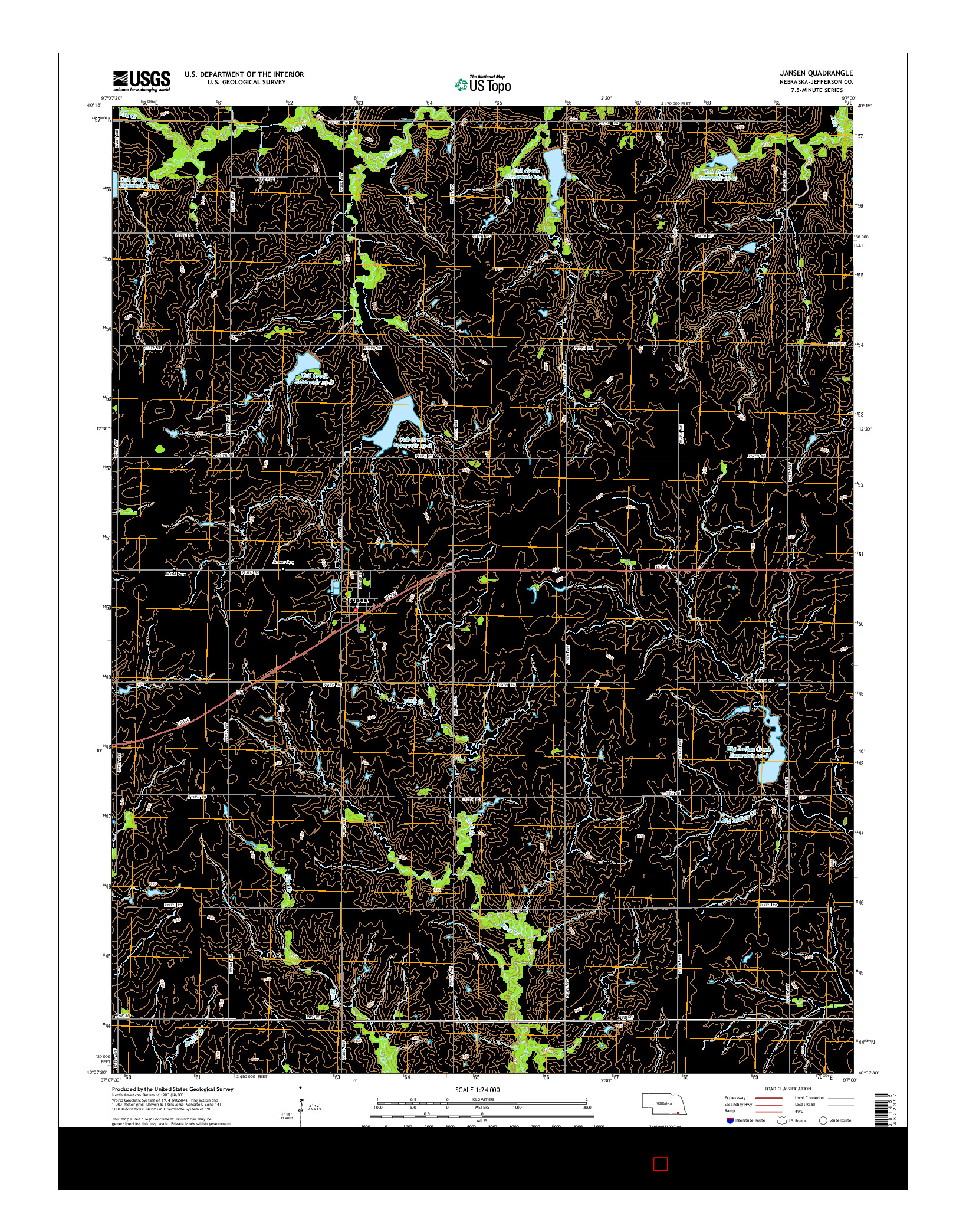 USGS US TOPO 7.5-MINUTE MAP FOR JANSEN, NE 2014