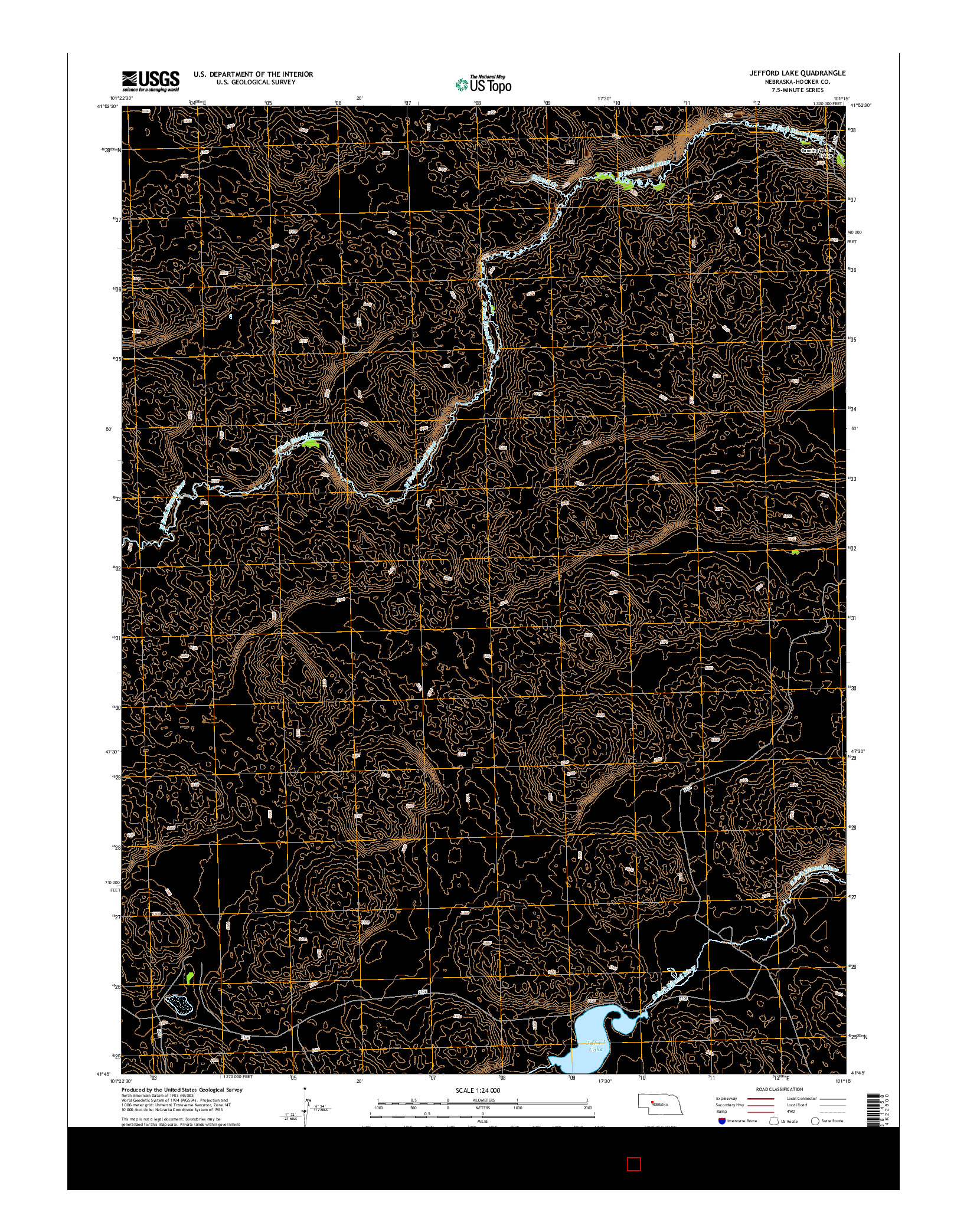 USGS US TOPO 7.5-MINUTE MAP FOR JEFFORD LAKE, NE 2014