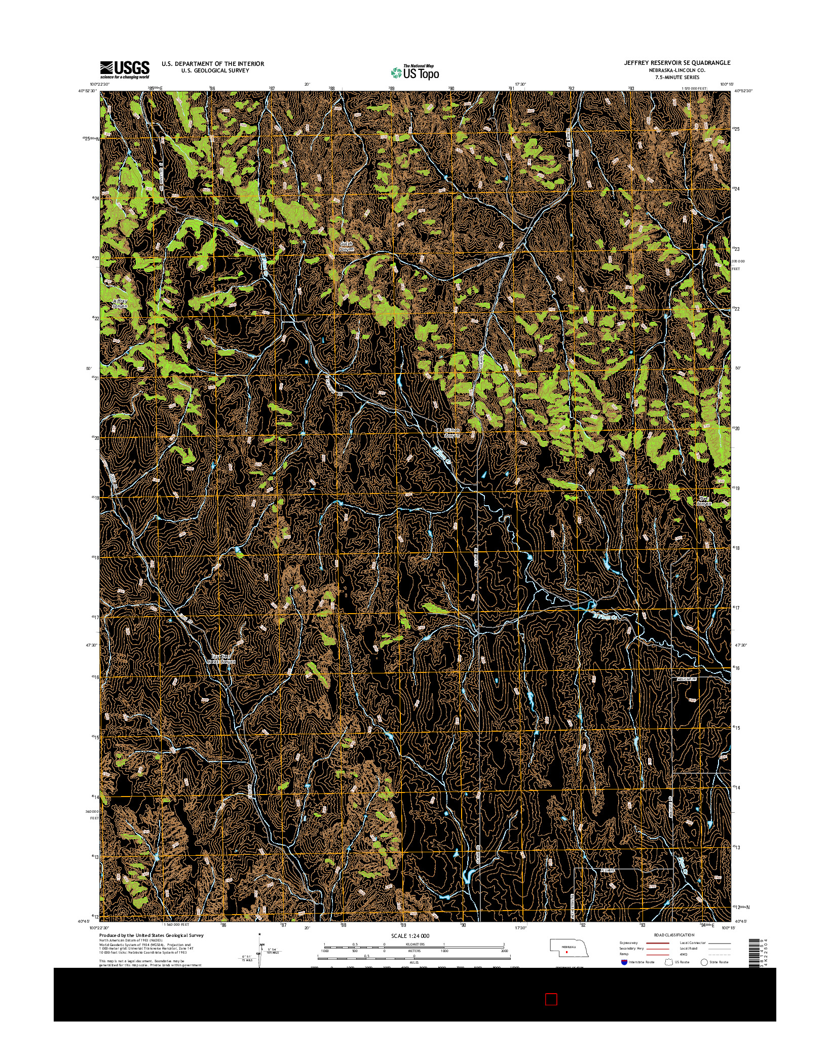 USGS US TOPO 7.5-MINUTE MAP FOR JEFFREY RESERVOIR SE, NE 2014