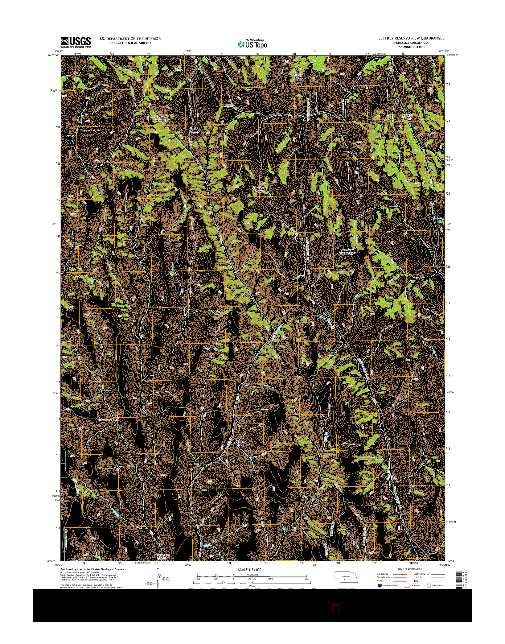 USGS US TOPO 7.5-MINUTE MAP FOR JEFFREY RESERVOIR SW, NE 2014