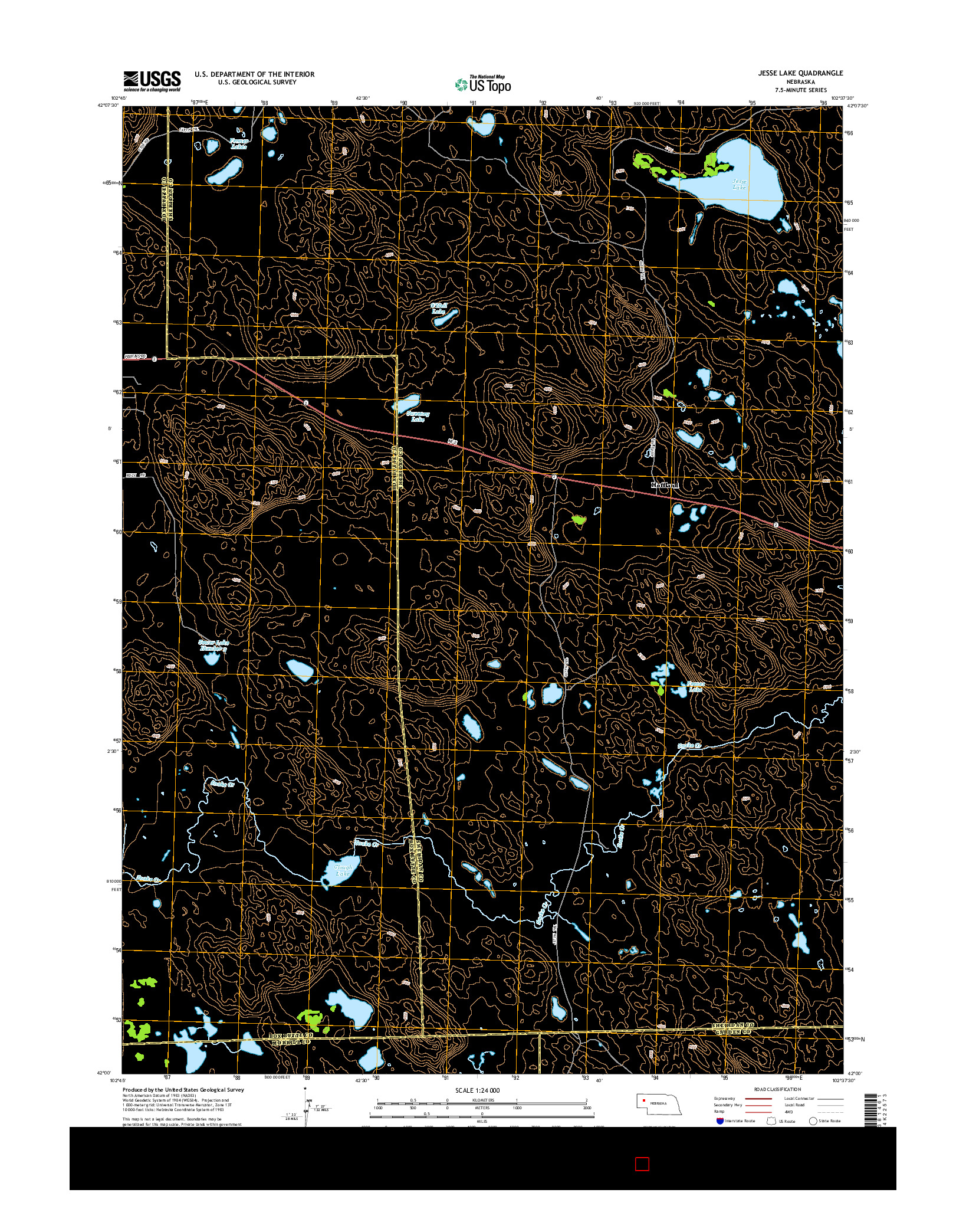 USGS US TOPO 7.5-MINUTE MAP FOR JESSE LAKE, NE 2014