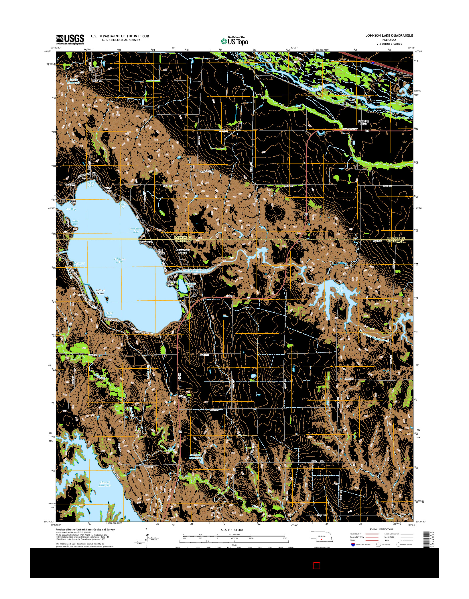USGS US TOPO 7.5-MINUTE MAP FOR JOHNSON LAKE, NE 2014