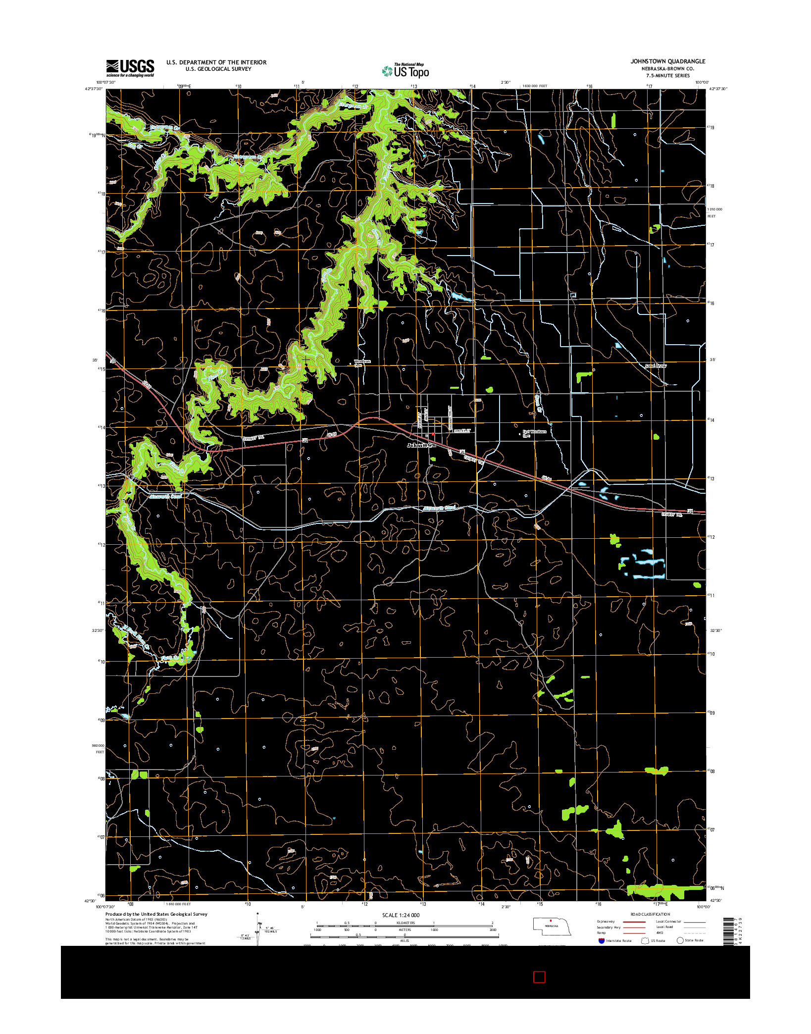 USGS US TOPO 7.5-MINUTE MAP FOR JOHNSTOWN, NE 2014