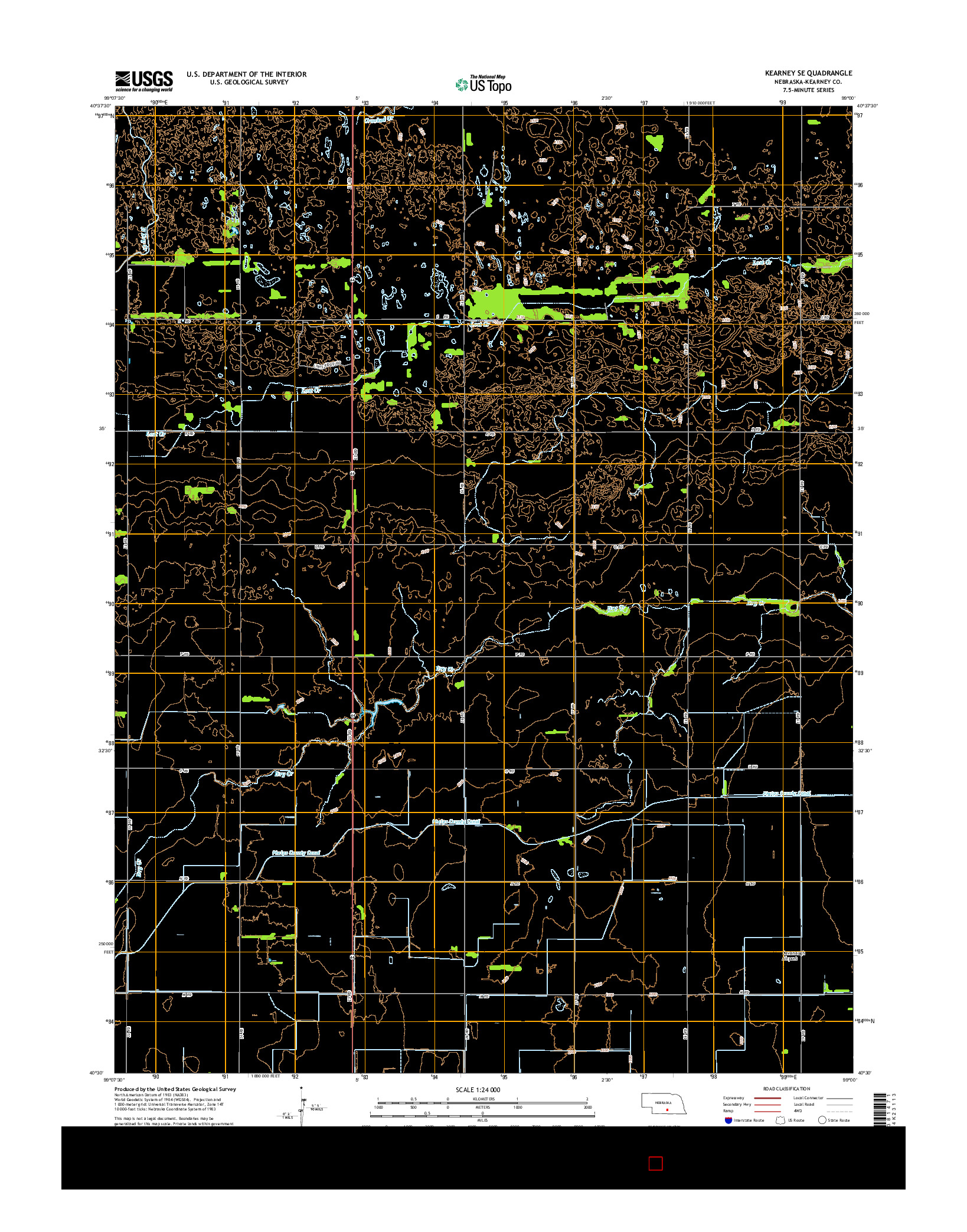 USGS US TOPO 7.5-MINUTE MAP FOR KEARNEY SE, NE 2014