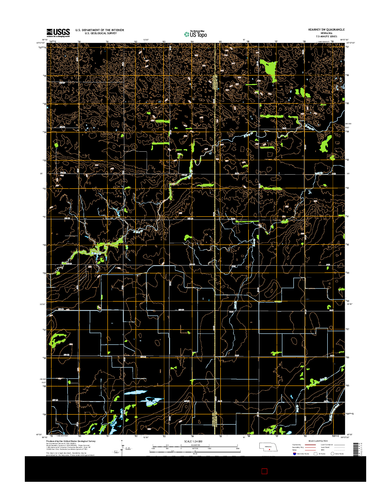 USGS US TOPO 7.5-MINUTE MAP FOR KEARNEY SW, NE 2014