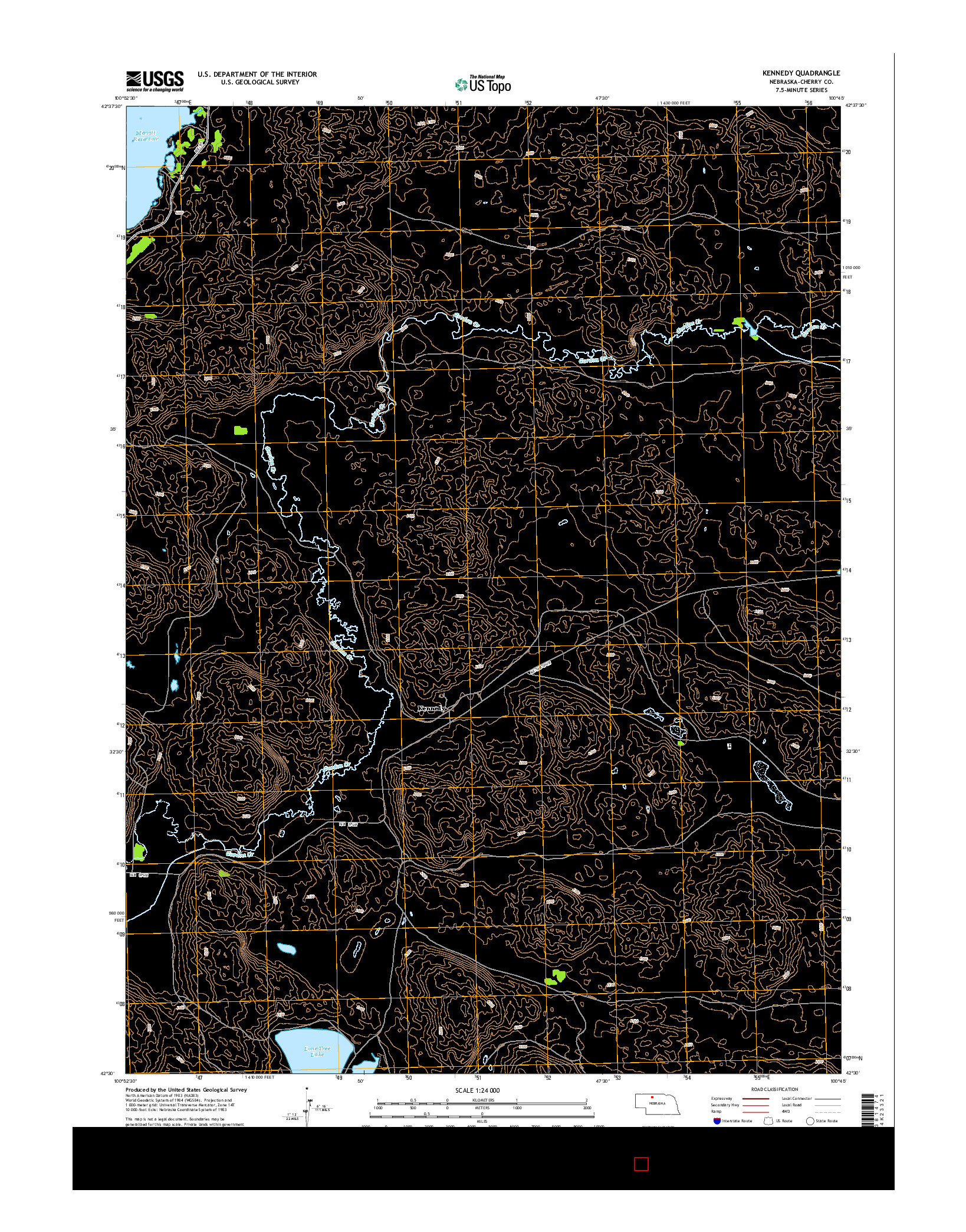 USGS US TOPO 7.5-MINUTE MAP FOR KENNEDY, NE 2014