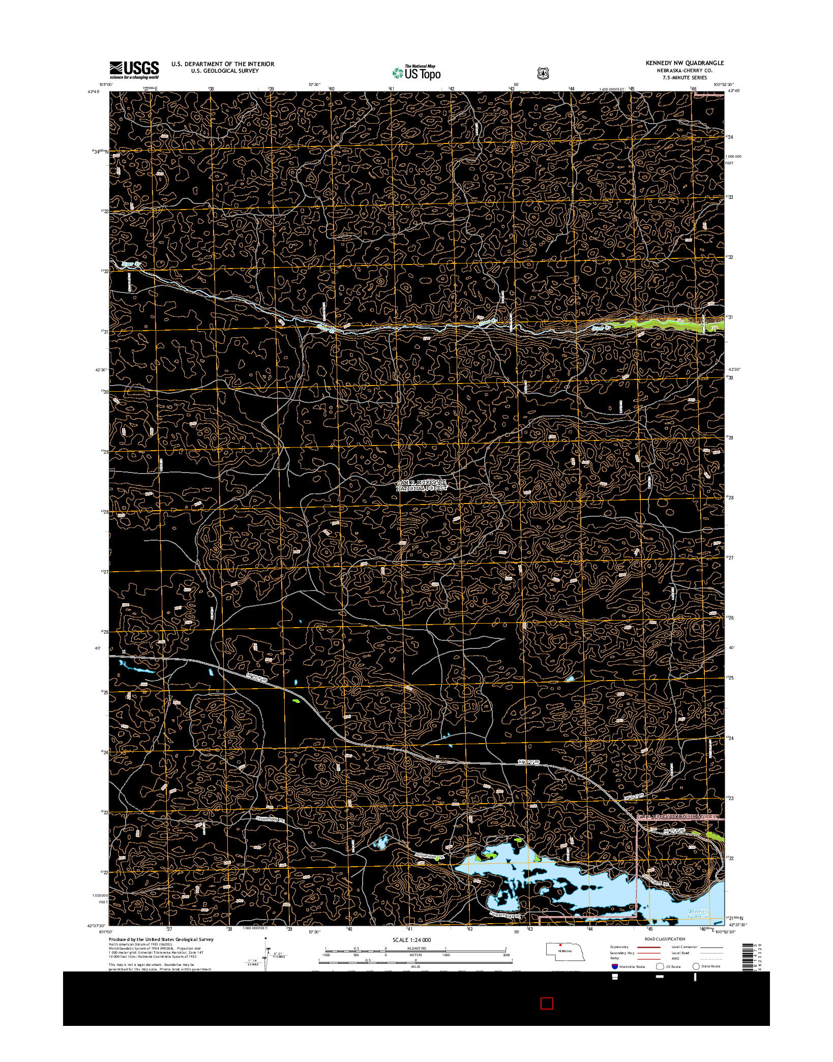 USGS US TOPO 7.5-MINUTE MAP FOR KENNEDY NW, NE 2014