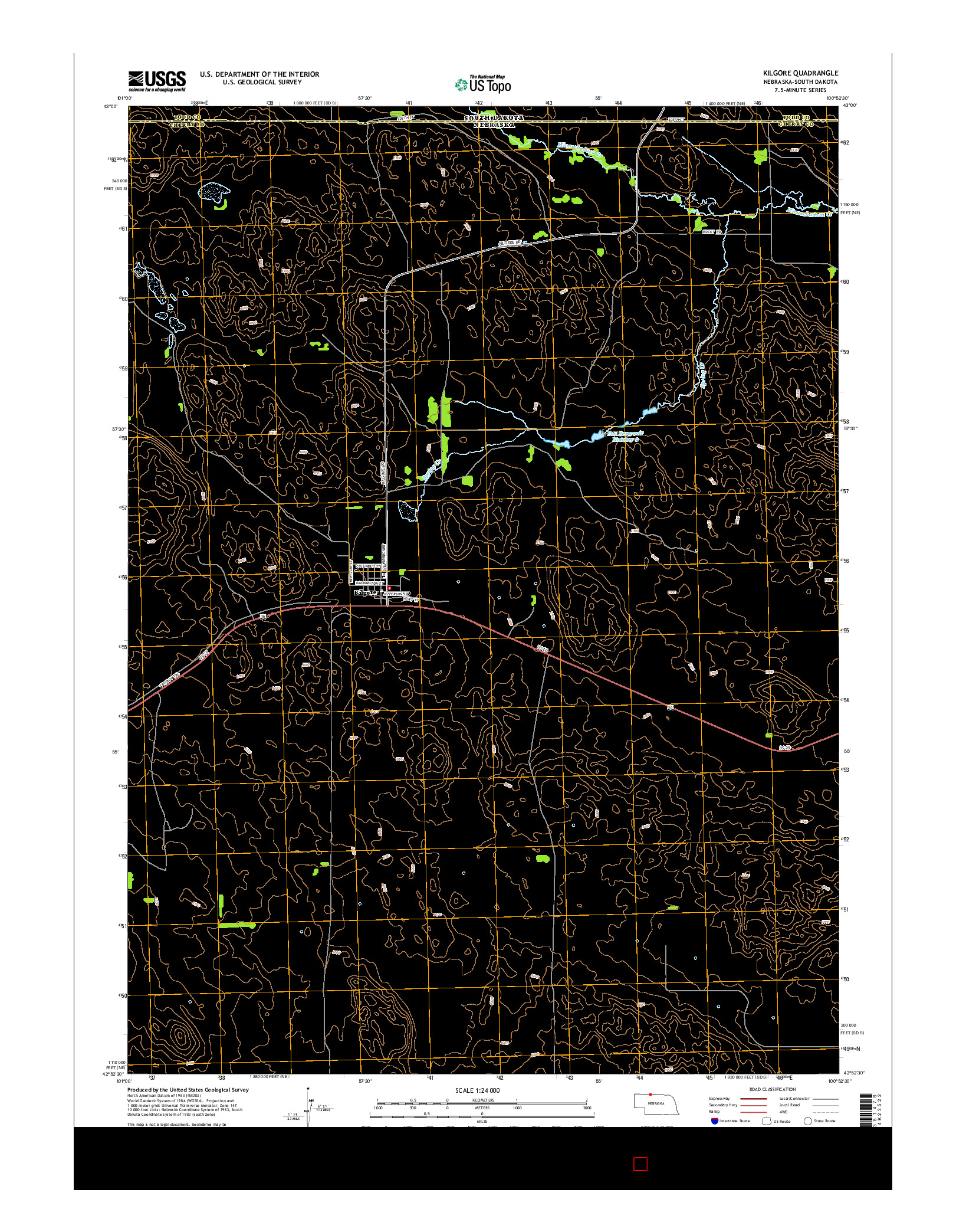 USGS US TOPO 7.5-MINUTE MAP FOR KILGORE, NE-SD 2014