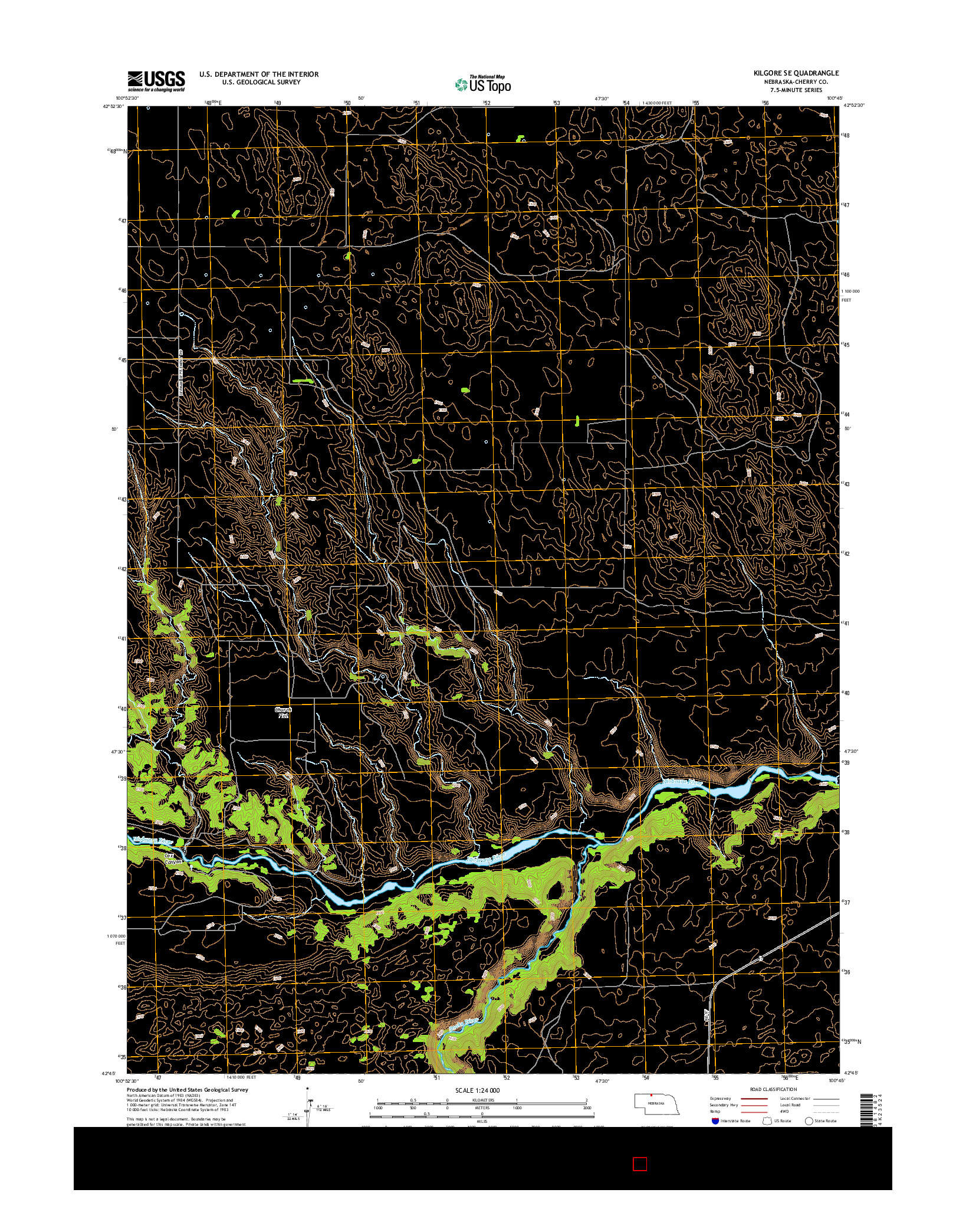 USGS US TOPO 7.5-MINUTE MAP FOR KILGORE SE, NE 2014