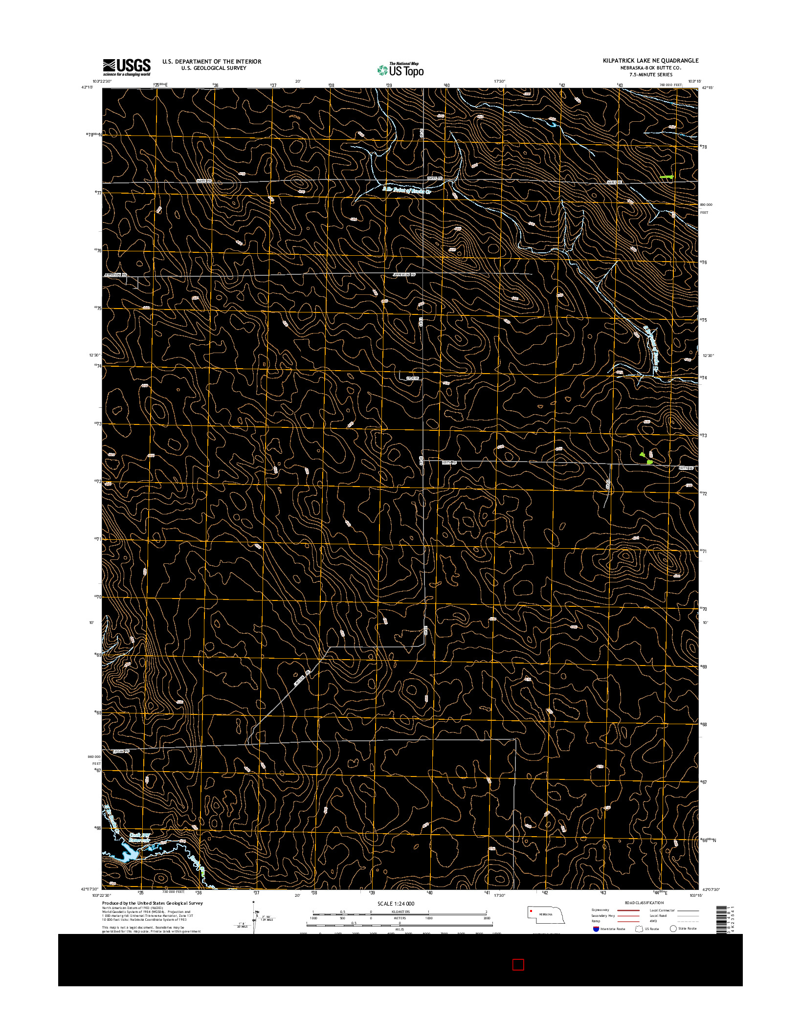USGS US TOPO 7.5-MINUTE MAP FOR KILPATRICK LAKE NE, NE 2014
