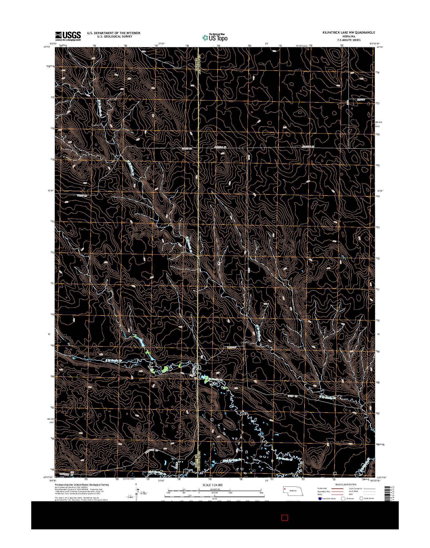 USGS US TOPO 7.5-MINUTE MAP FOR KILPATRICK LAKE NW, NE 2014