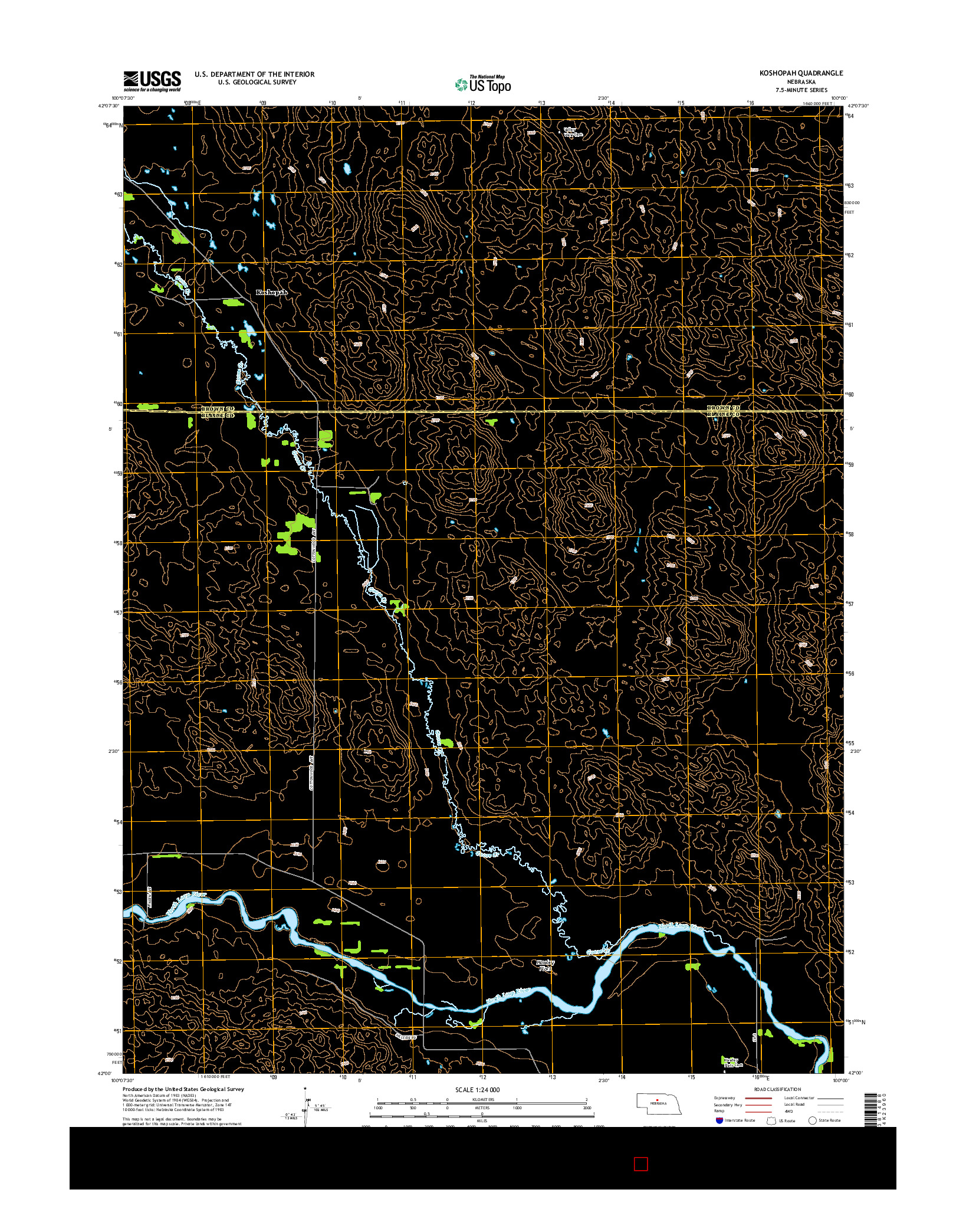 USGS US TOPO 7.5-MINUTE MAP FOR KOSHOPAH, NE 2014