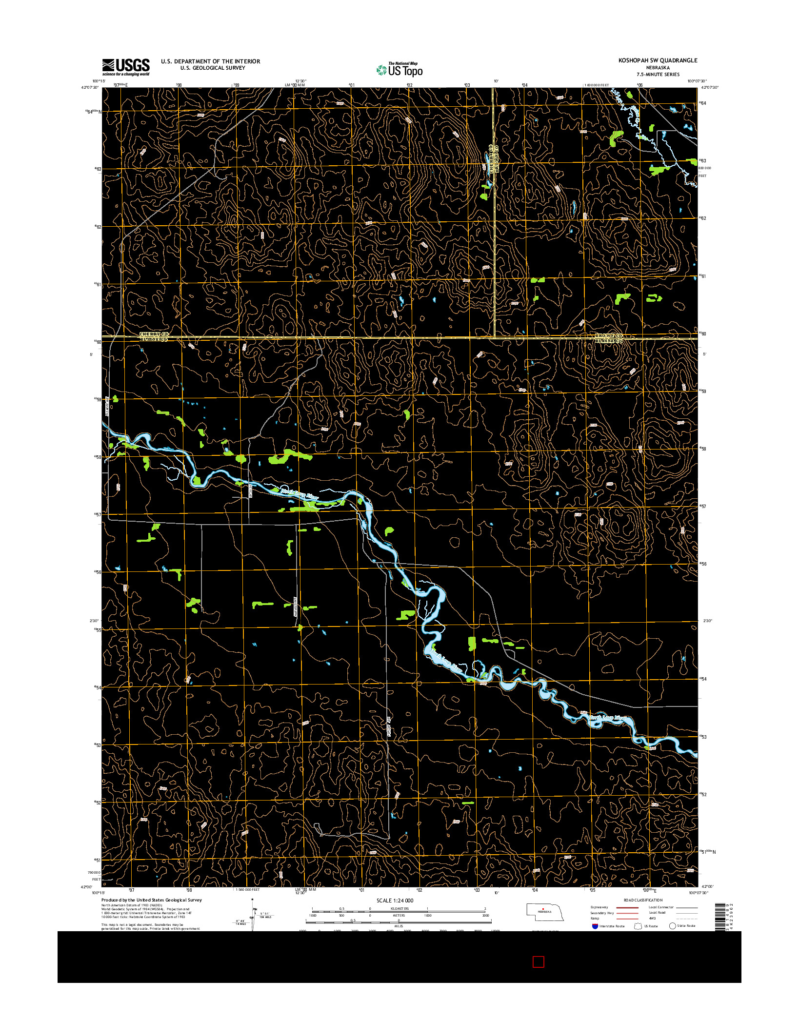 USGS US TOPO 7.5-MINUTE MAP FOR KOSHOPAH SW, NE 2014