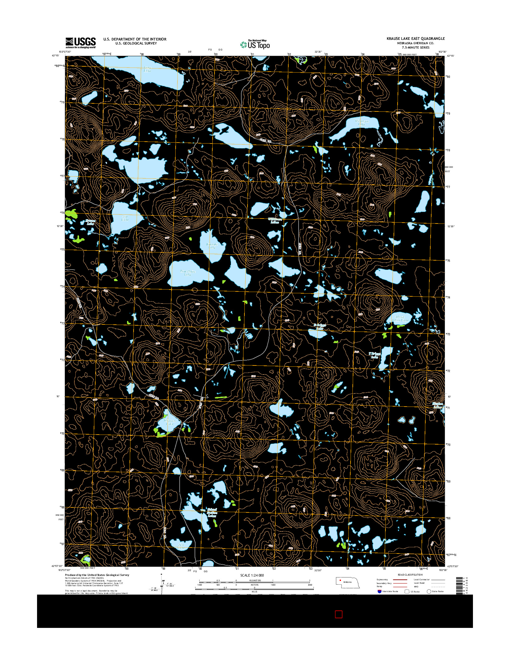 USGS US TOPO 7.5-MINUTE MAP FOR KRAUSE LAKE EAST, NE 2014