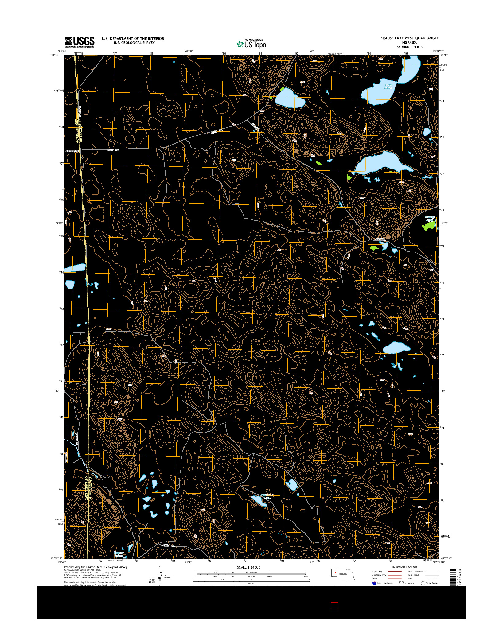 USGS US TOPO 7.5-MINUTE MAP FOR KRAUSE LAKE WEST, NE 2014