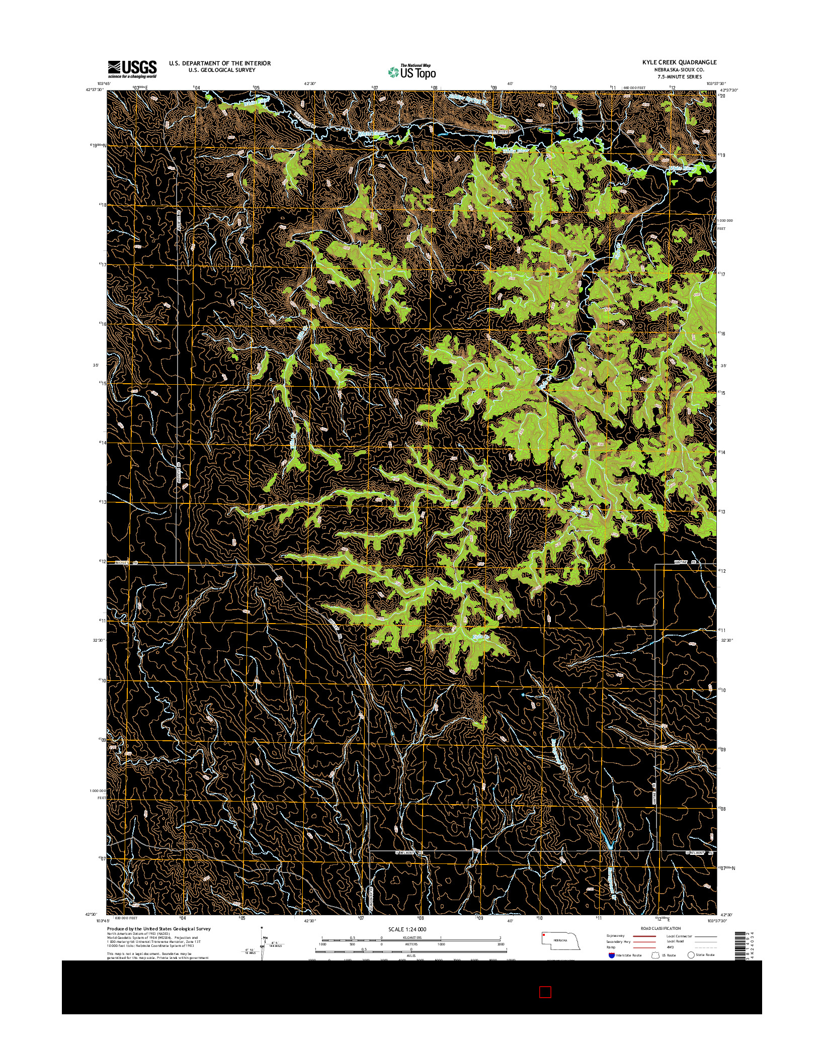 USGS US TOPO 7.5-MINUTE MAP FOR KYLE CREEK, NE 2014