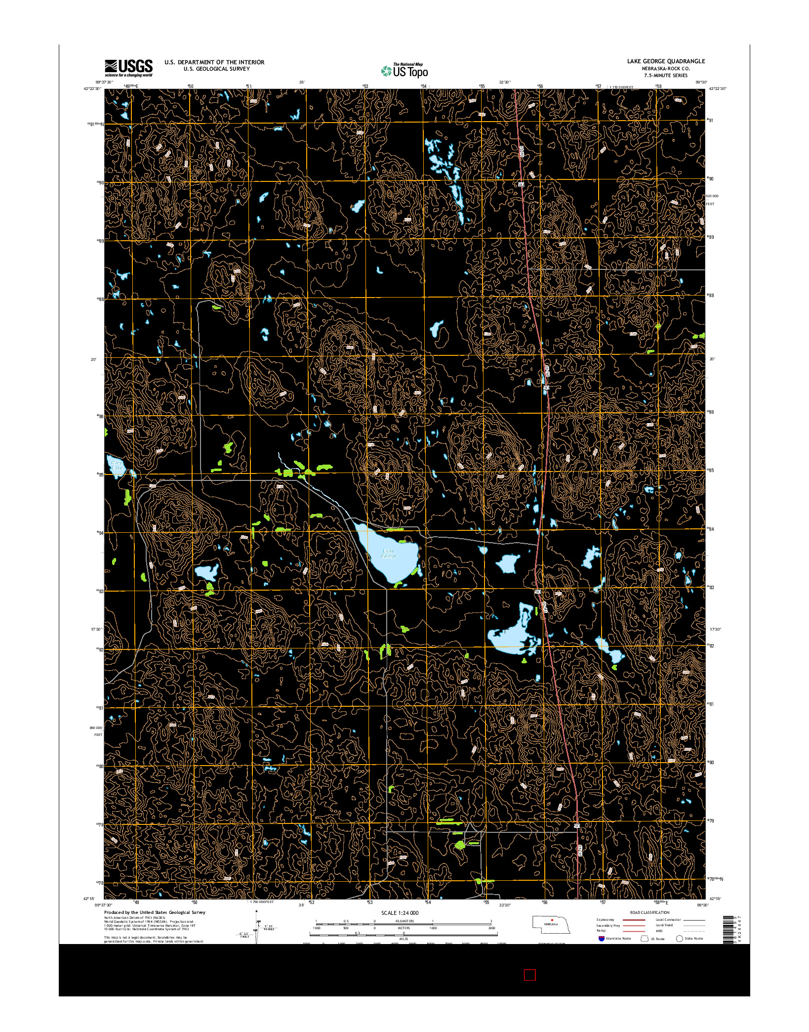 USGS US TOPO 7.5-MINUTE MAP FOR LAKE GEORGE, NE 2014