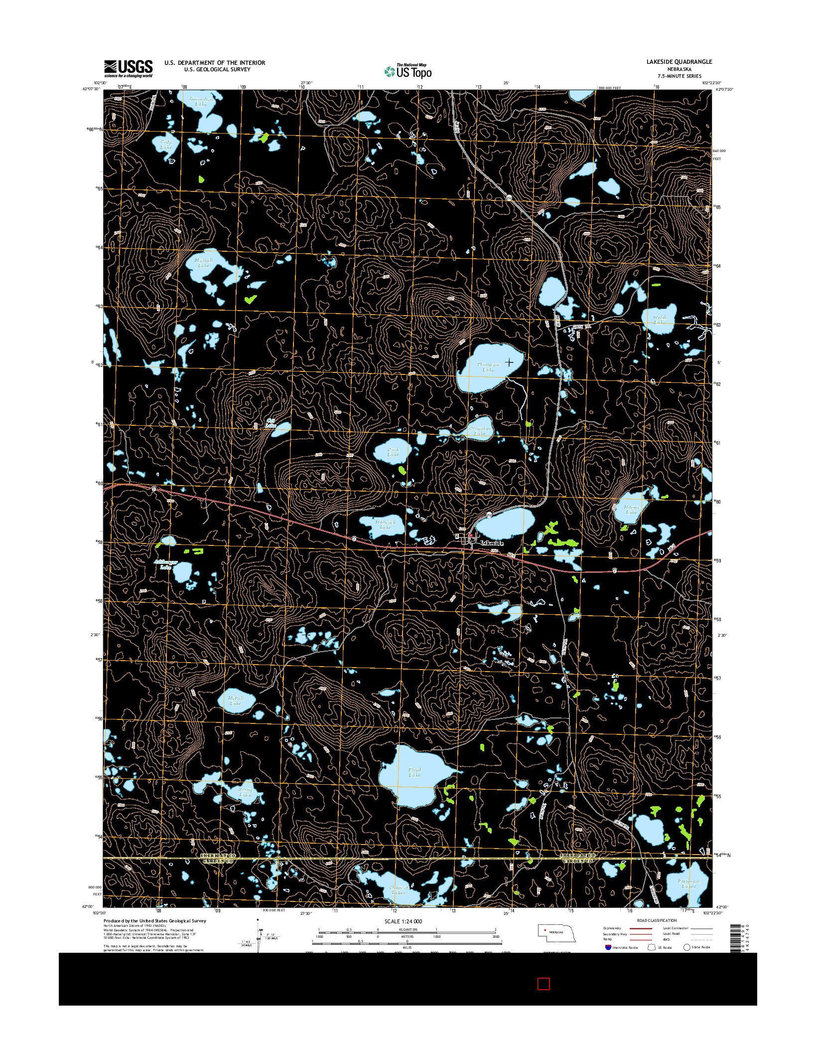 USGS US TOPO 7.5-MINUTE MAP FOR LAKESIDE, NE 2014