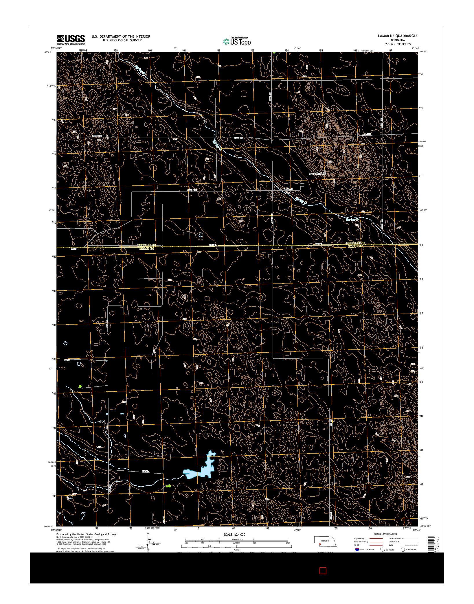 USGS US TOPO 7.5-MINUTE MAP FOR LAMAR NE, NE 2014