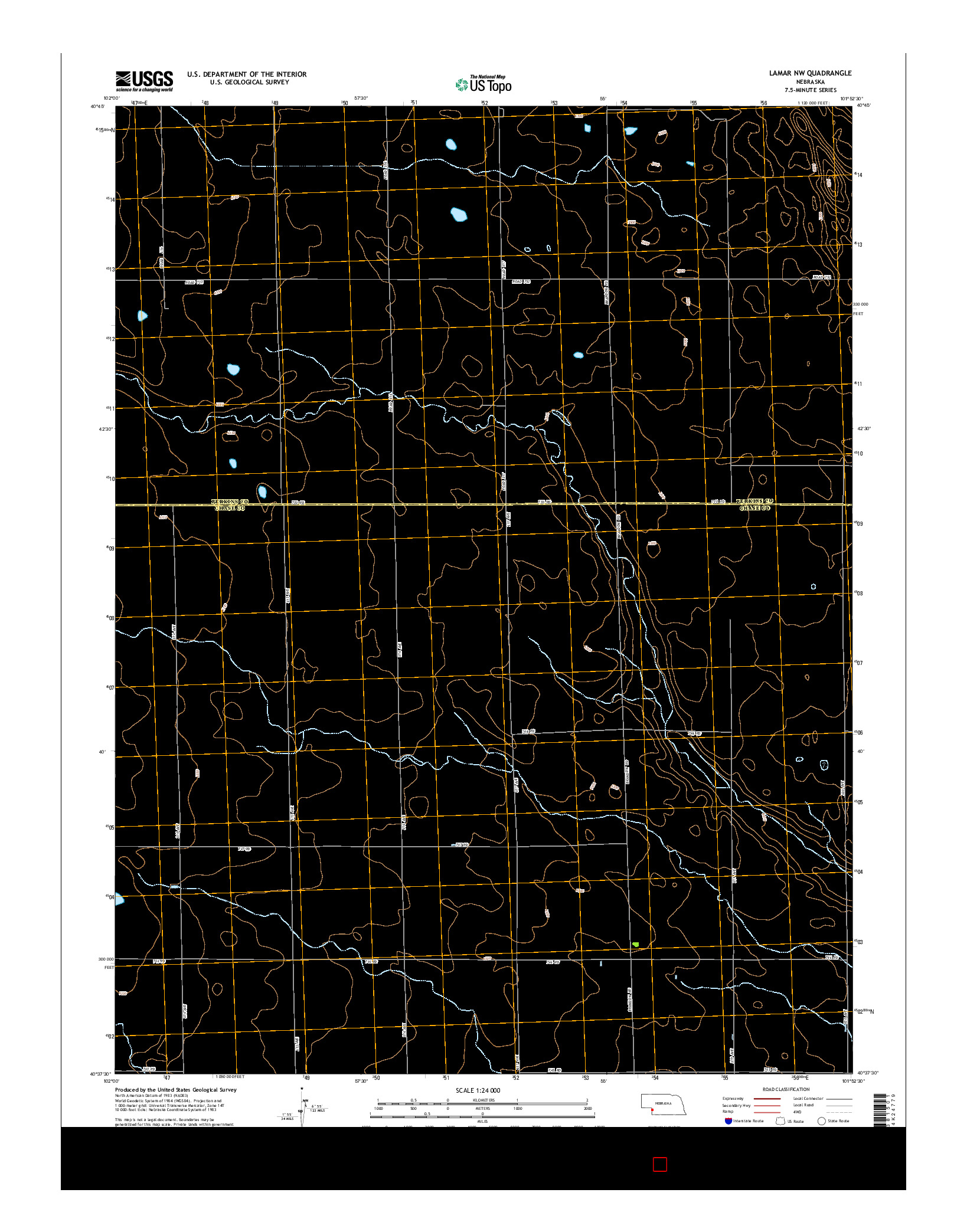 USGS US TOPO 7.5-MINUTE MAP FOR LAMAR NW, NE 2014