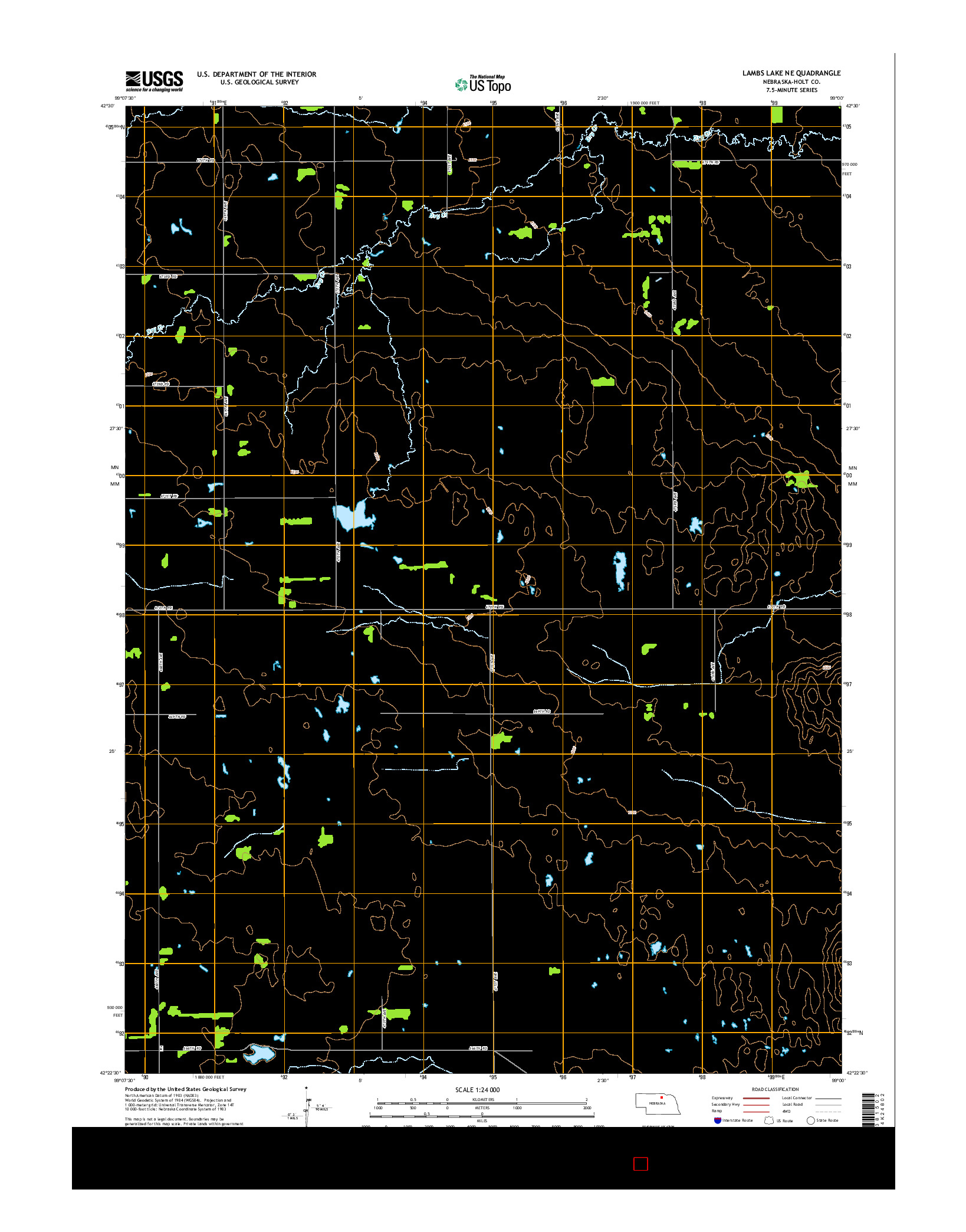 USGS US TOPO 7.5-MINUTE MAP FOR LAMBS LAKE NE, NE 2014