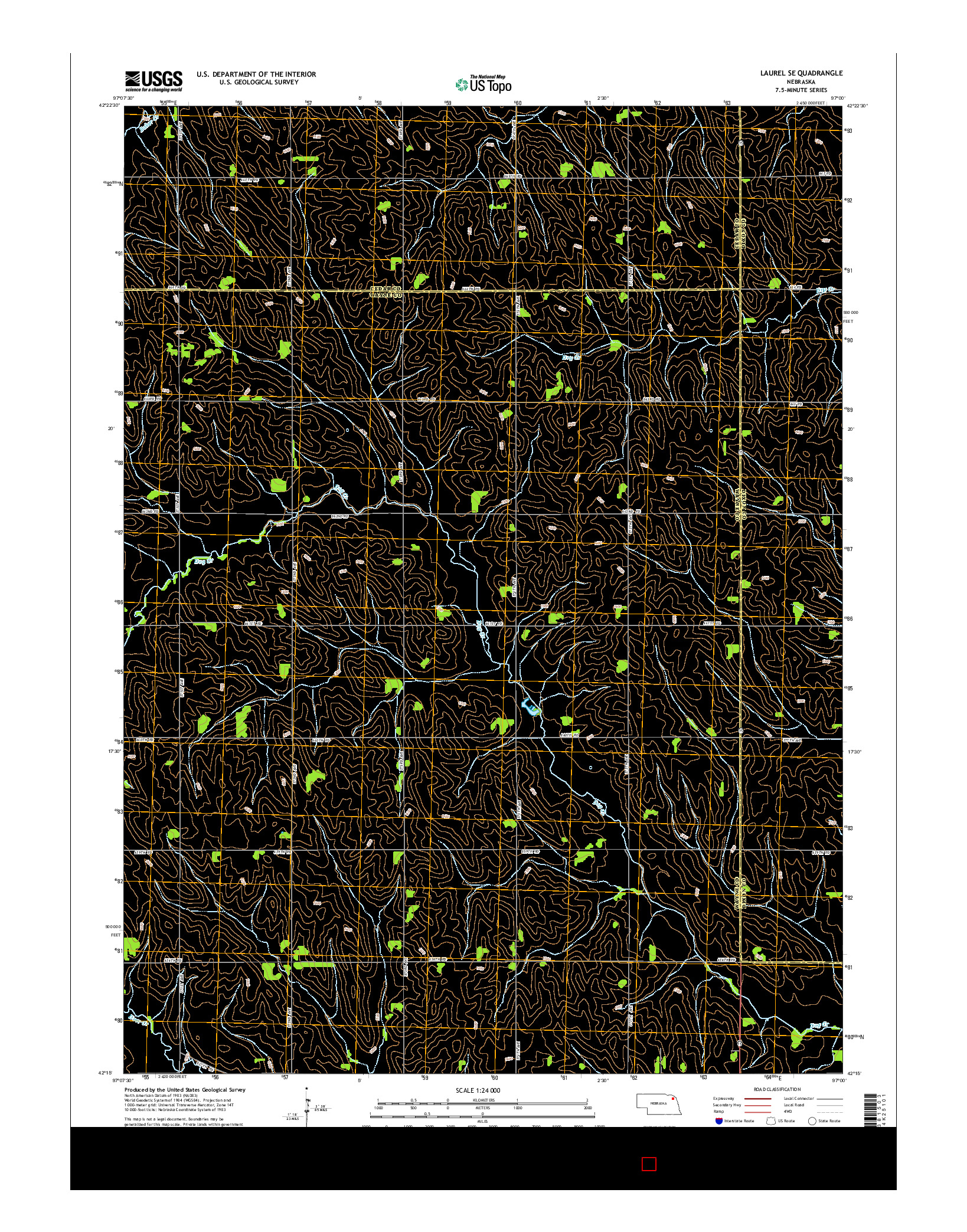 USGS US TOPO 7.5-MINUTE MAP FOR LAUREL SE, NE 2014