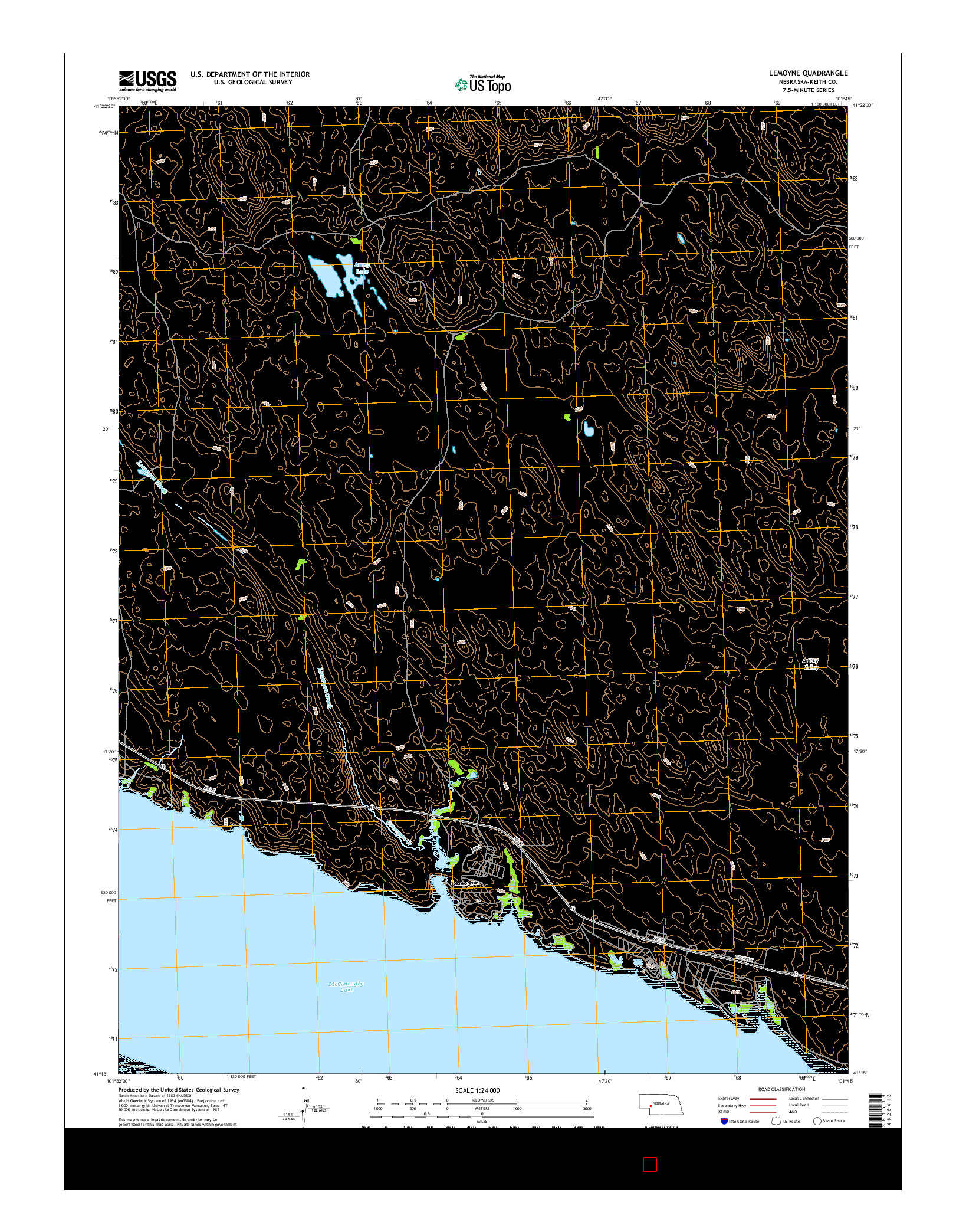 USGS US TOPO 7.5-MINUTE MAP FOR LEMOYNE, NE 2014