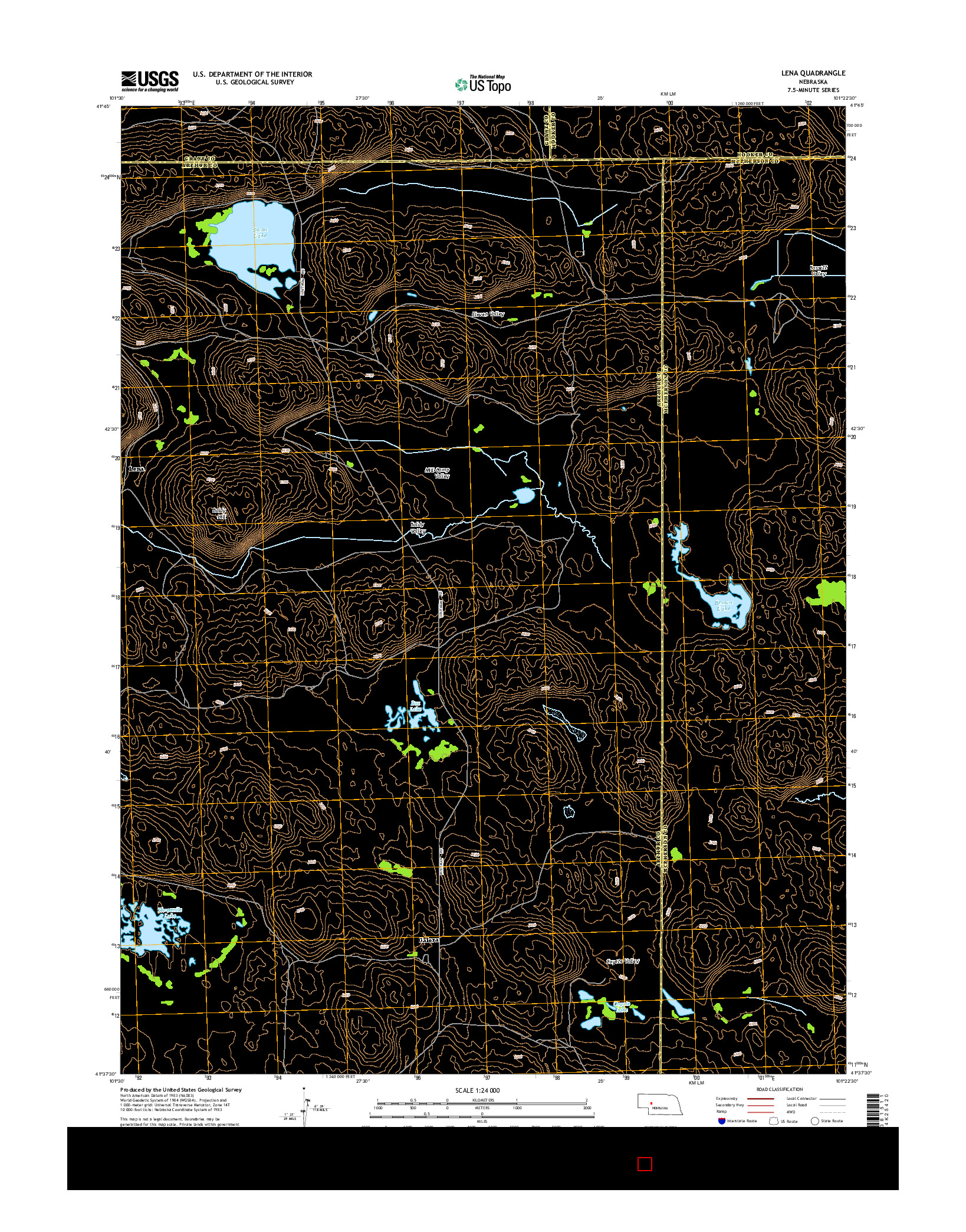 USGS US TOPO 7.5-MINUTE MAP FOR LENA, NE 2014