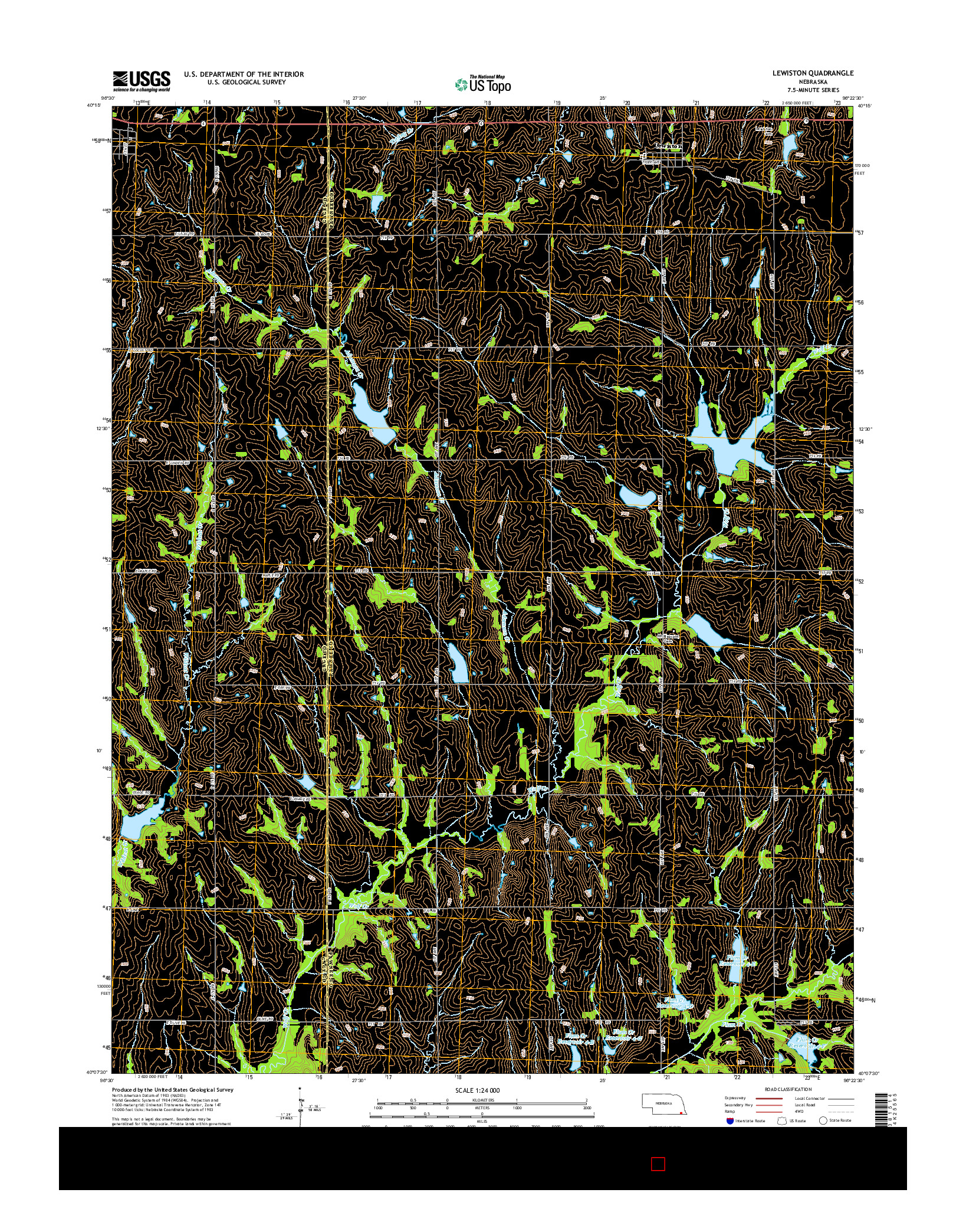 USGS US TOPO 7.5-MINUTE MAP FOR LEWISTON, NE 2014