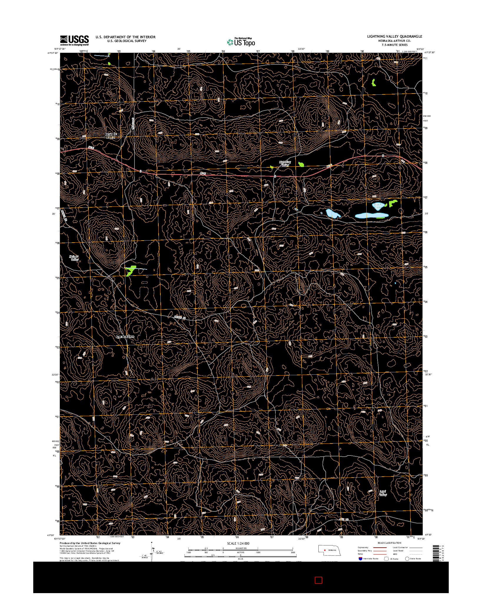 USGS US TOPO 7.5-MINUTE MAP FOR LIGHTNING VALLEY, NE 2014